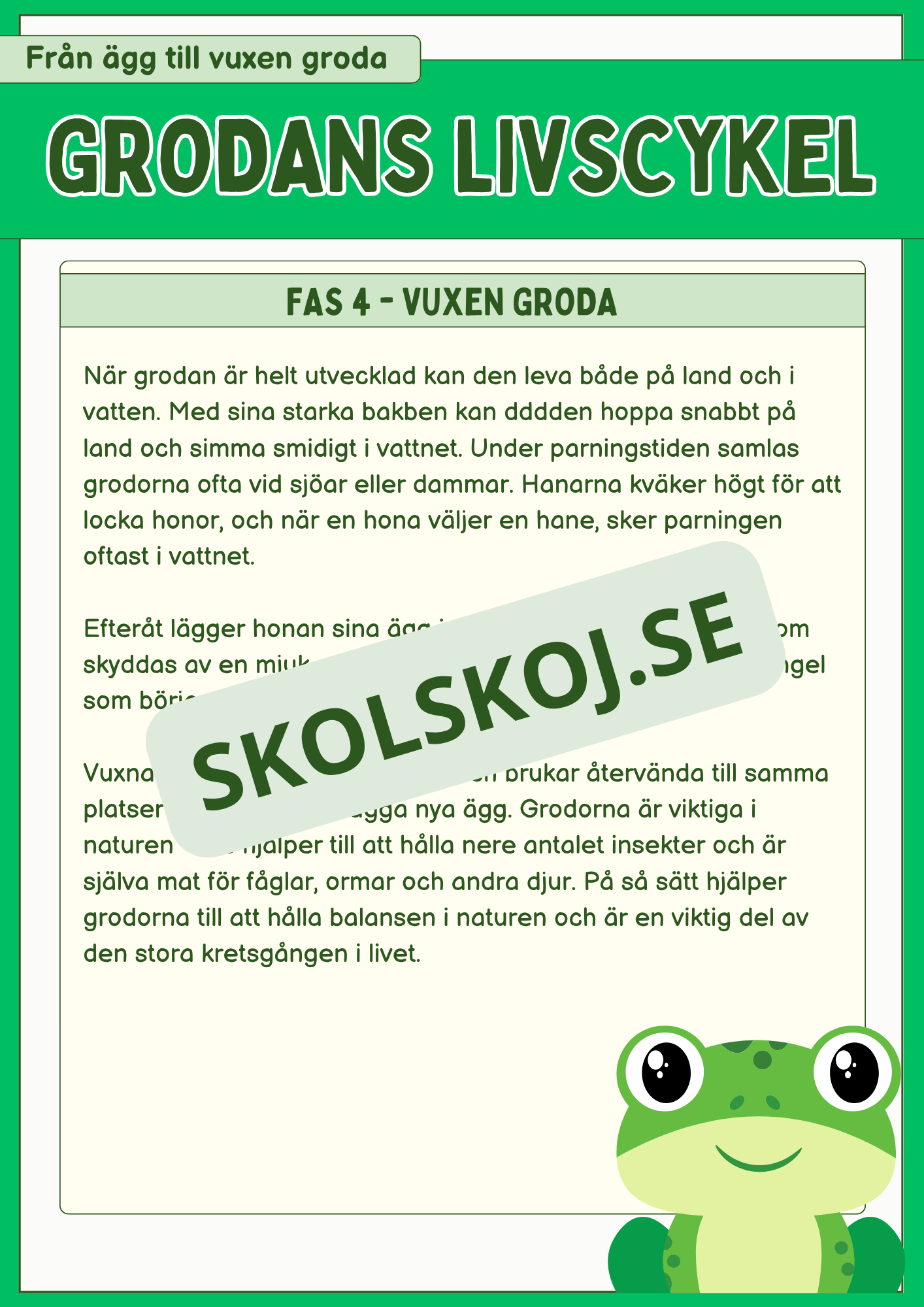 Grodans livscykel och lite till