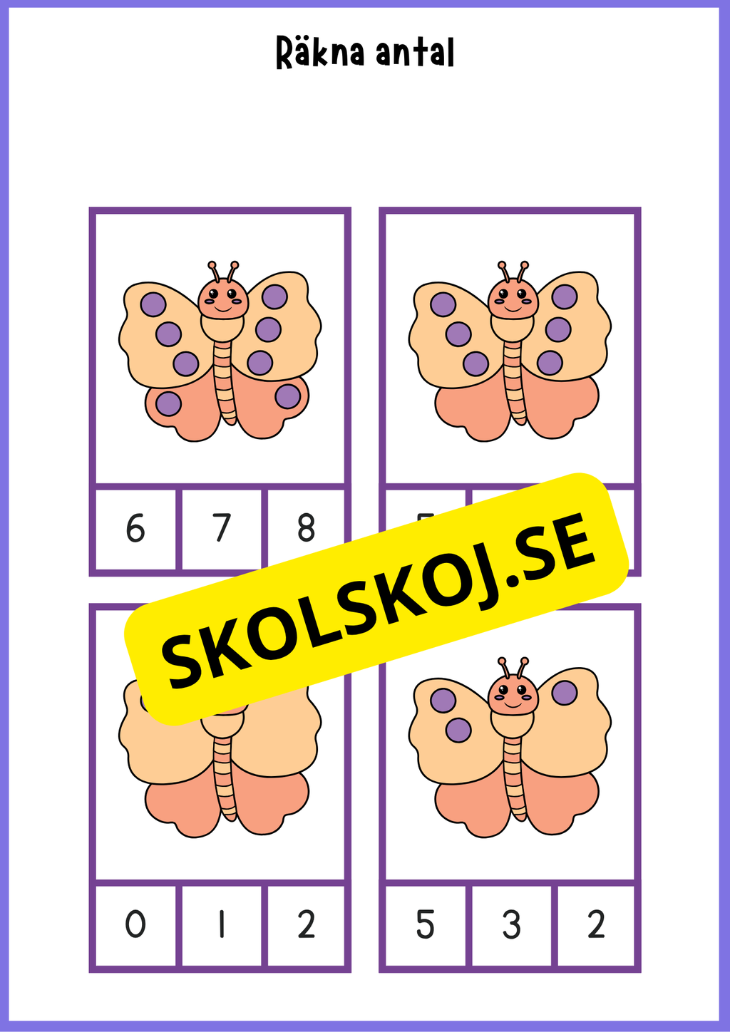 Grundläggande matematik med mattekort (344 kort)