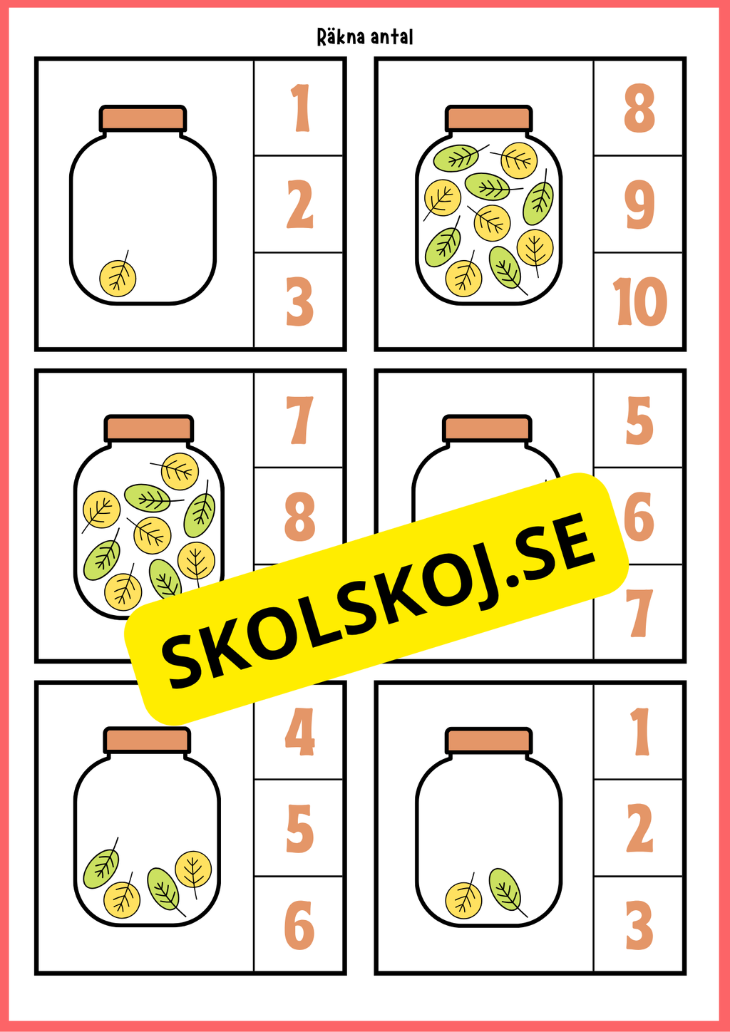 Grundläggande matematik med mattekort (344 kort)