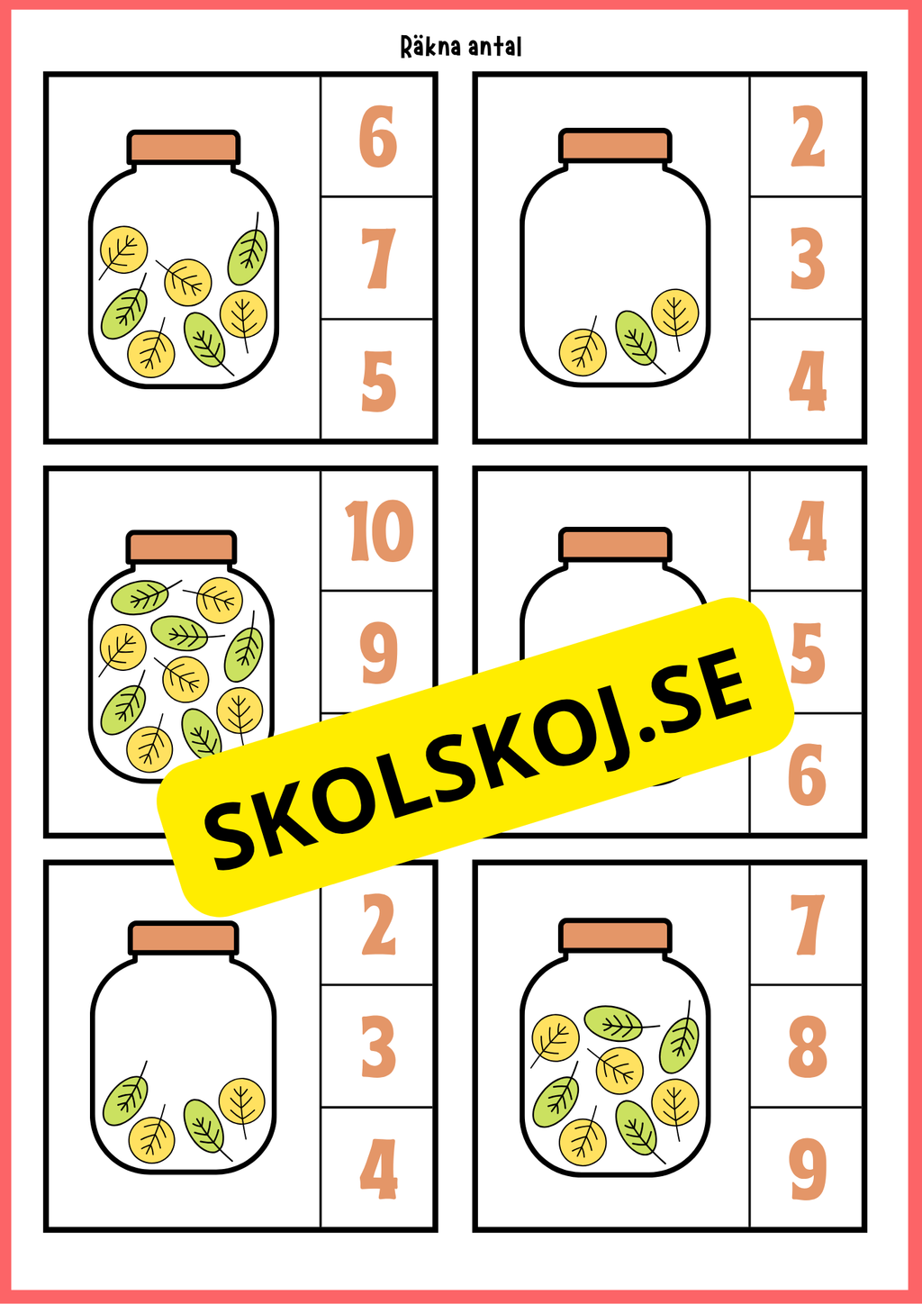 Grundläggande matematik med mattekort (344 kort)