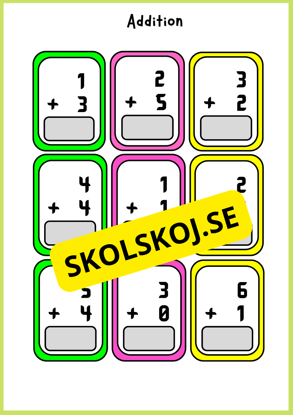 Grundläggande matematik med mattekort (344 kort)