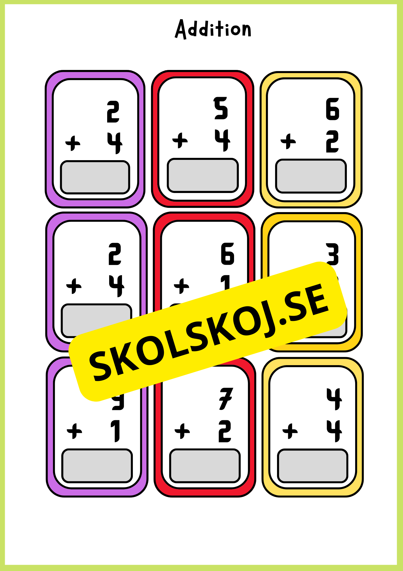 Grundläggande matematik med mattekort (344 kort)