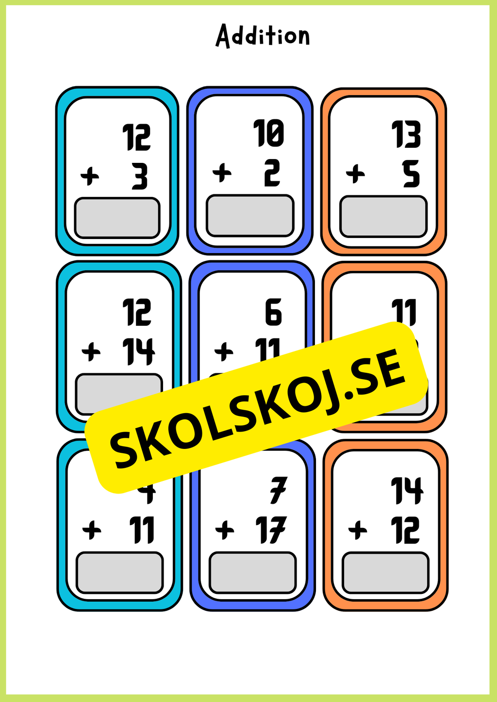 Grundläggande matematik med mattekort (344 kort)