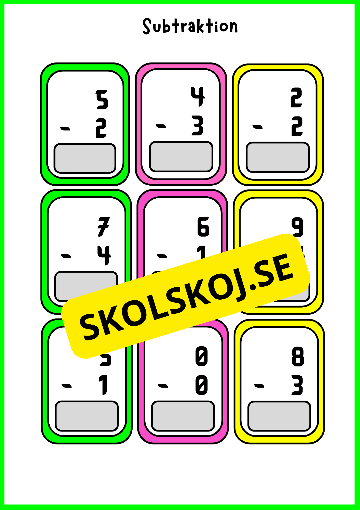Grundläggande matematik med mattekort (344 kort)