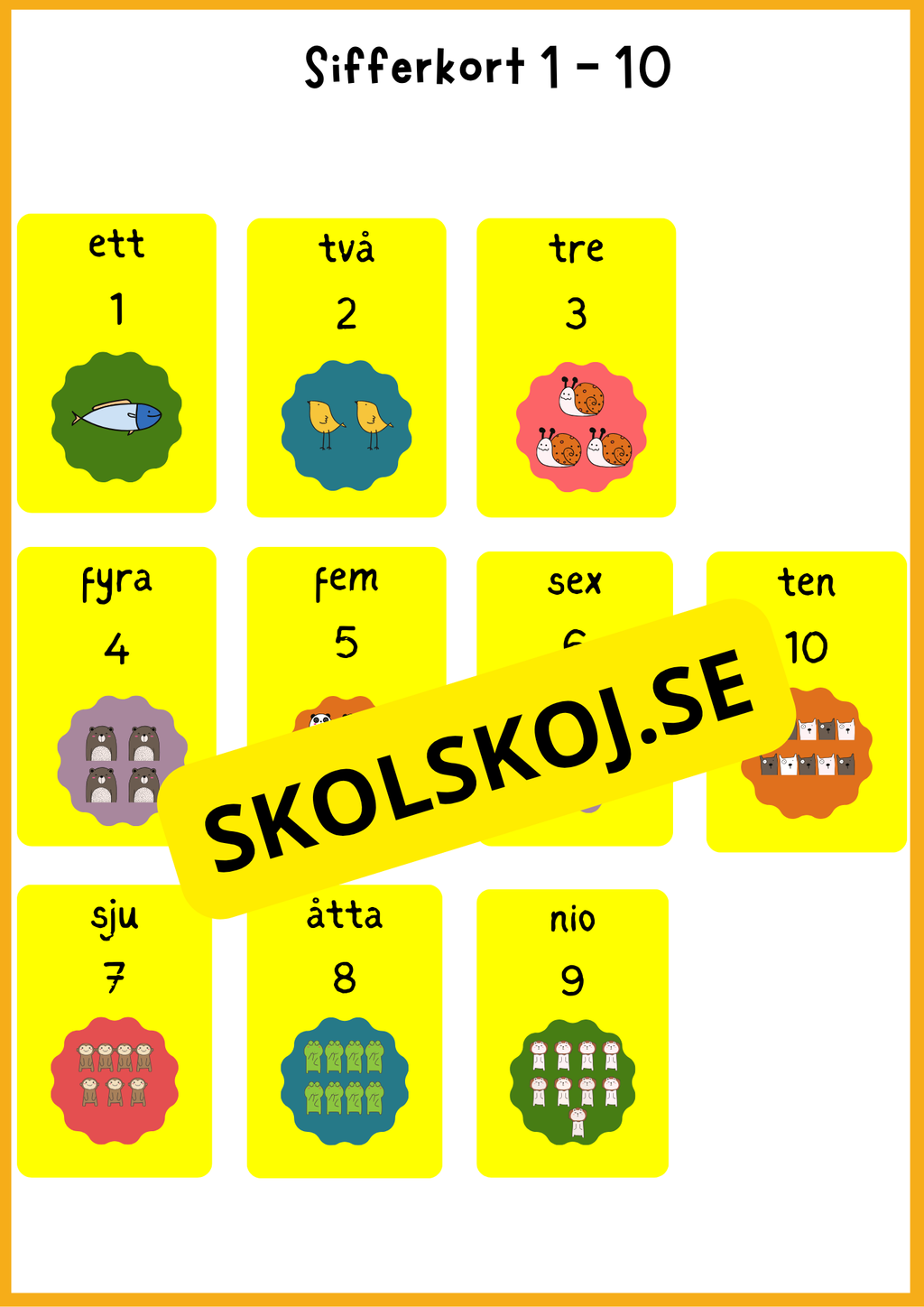 Grundläggande matematik med mattekort (344 kort)