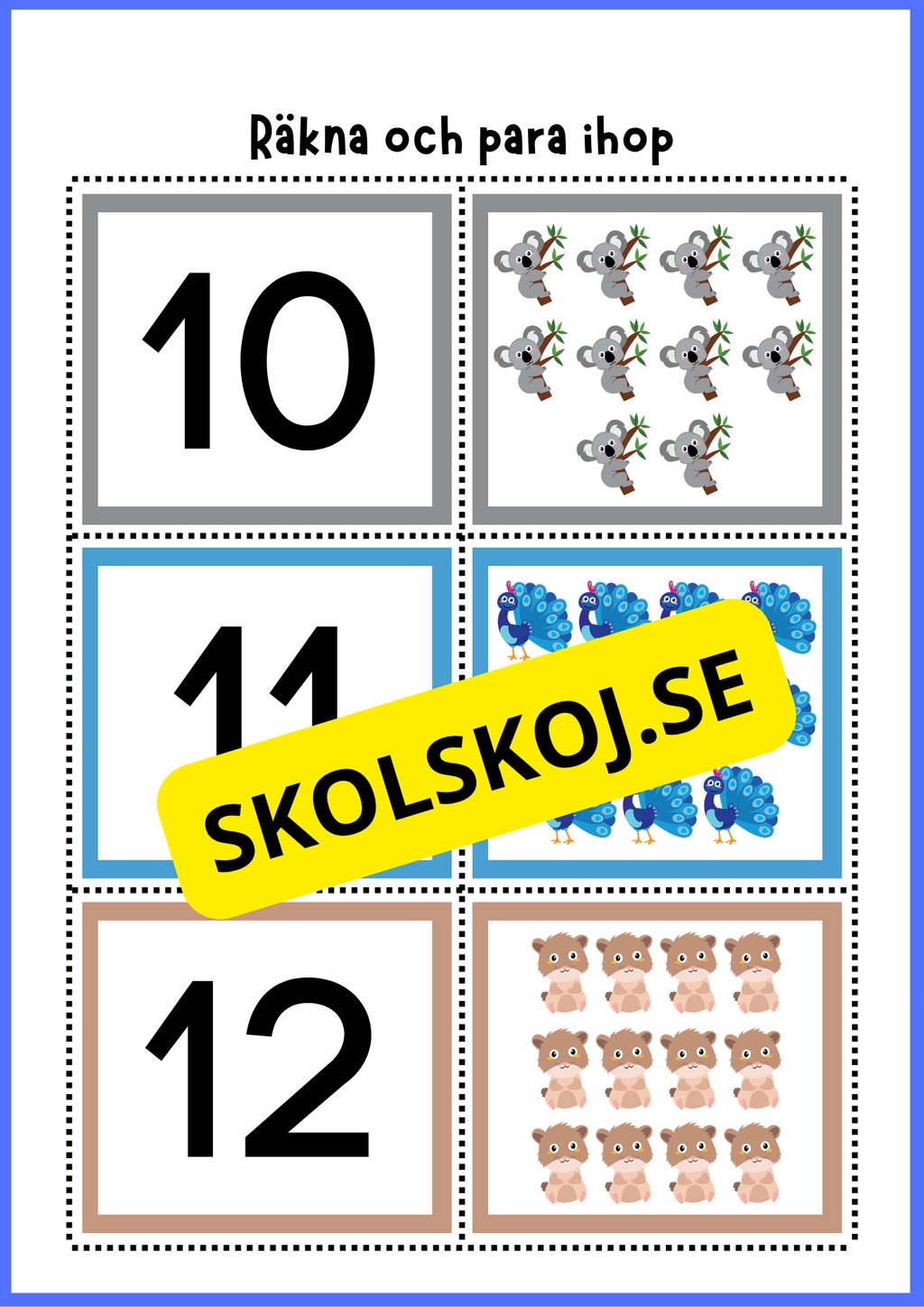 Grundläggande matematik med mattekort (344 kort)