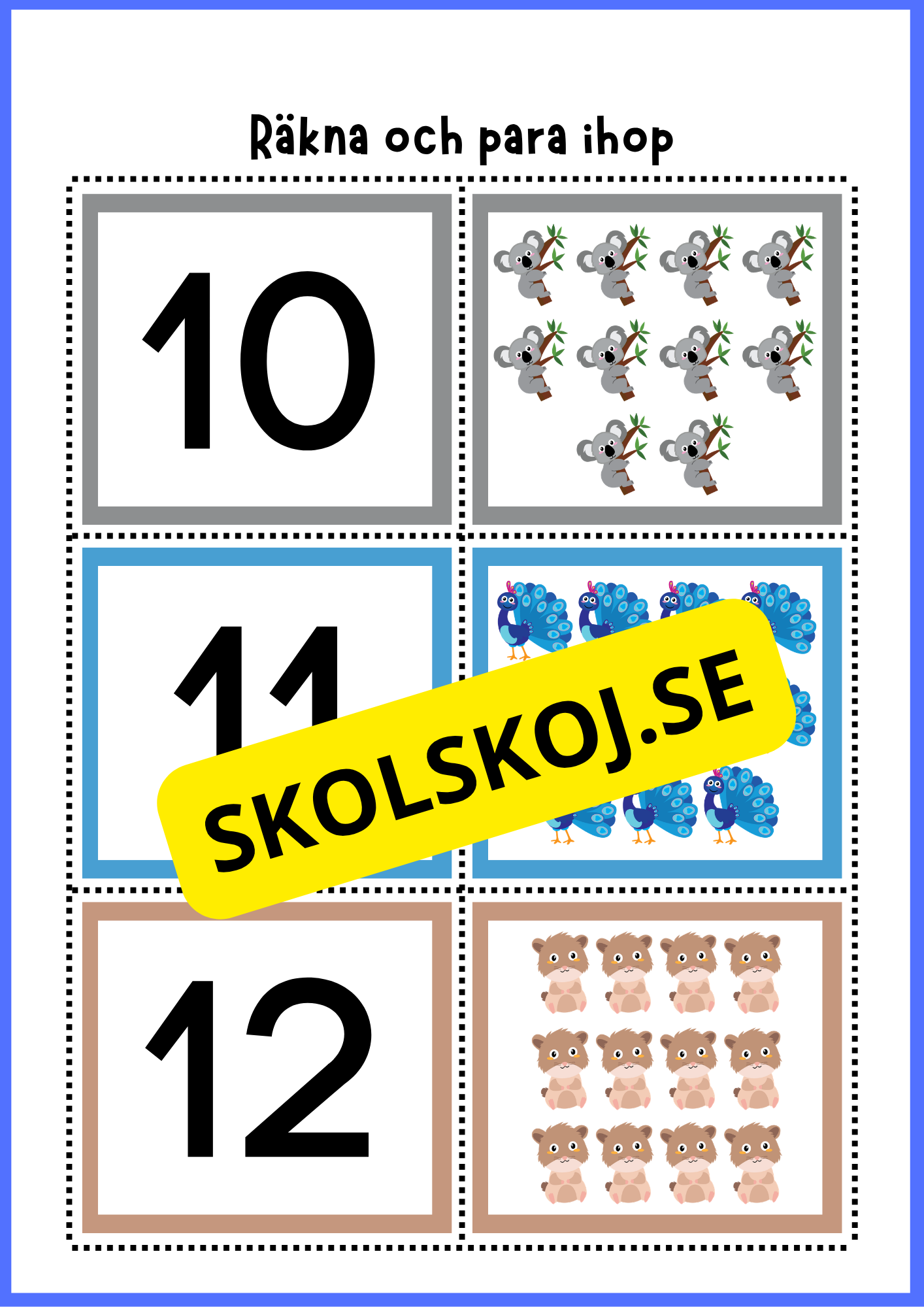 Grundläggande matematik med mattekort (344 kort)