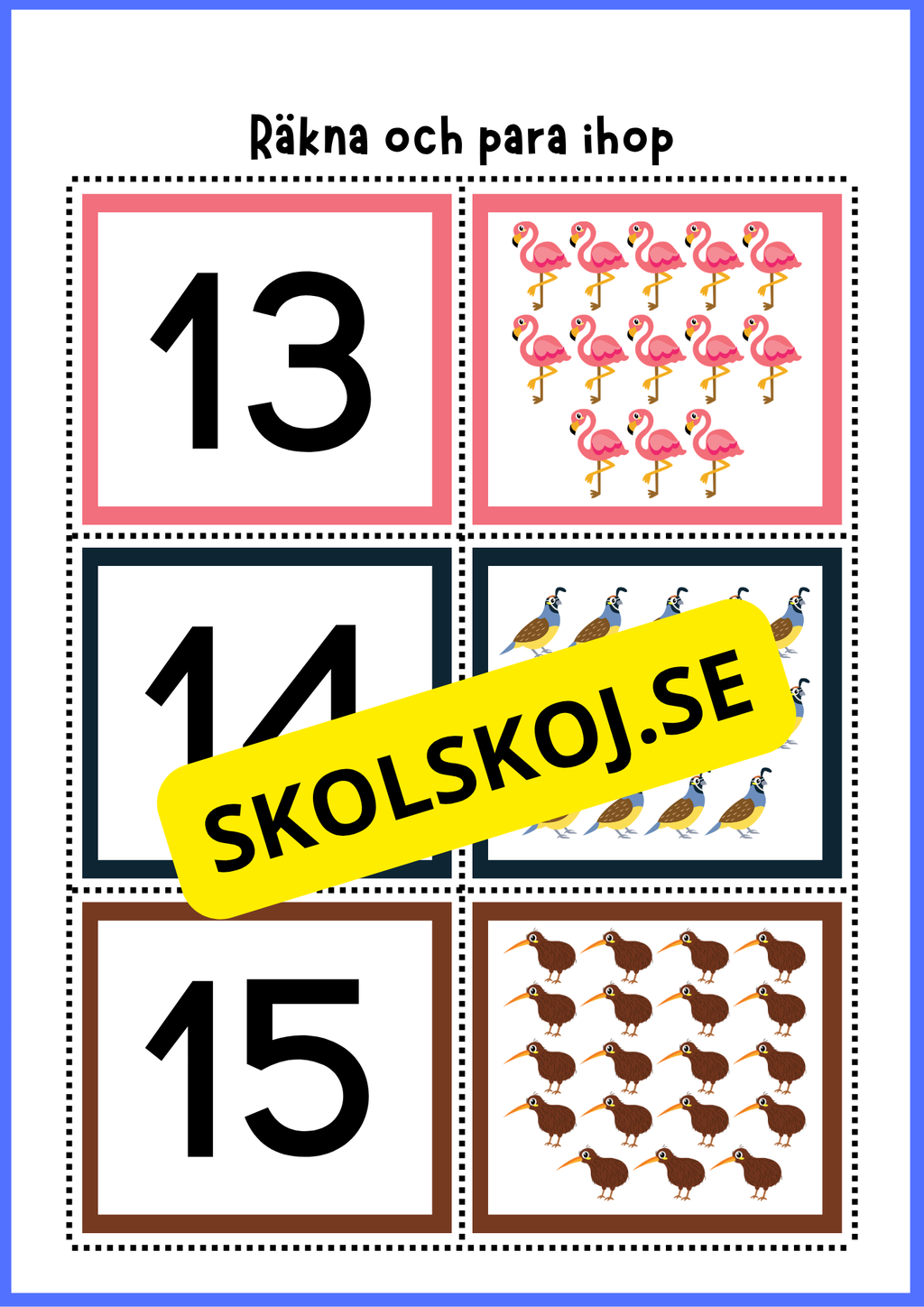 Grundläggande matematik med mattekort (344 kort)