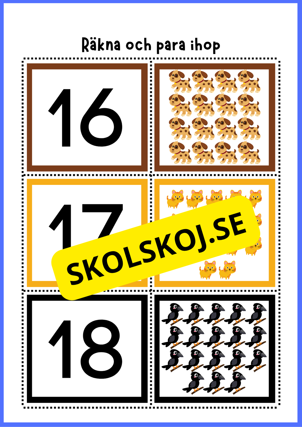 Grundläggande matematik med mattekort (344 kort)