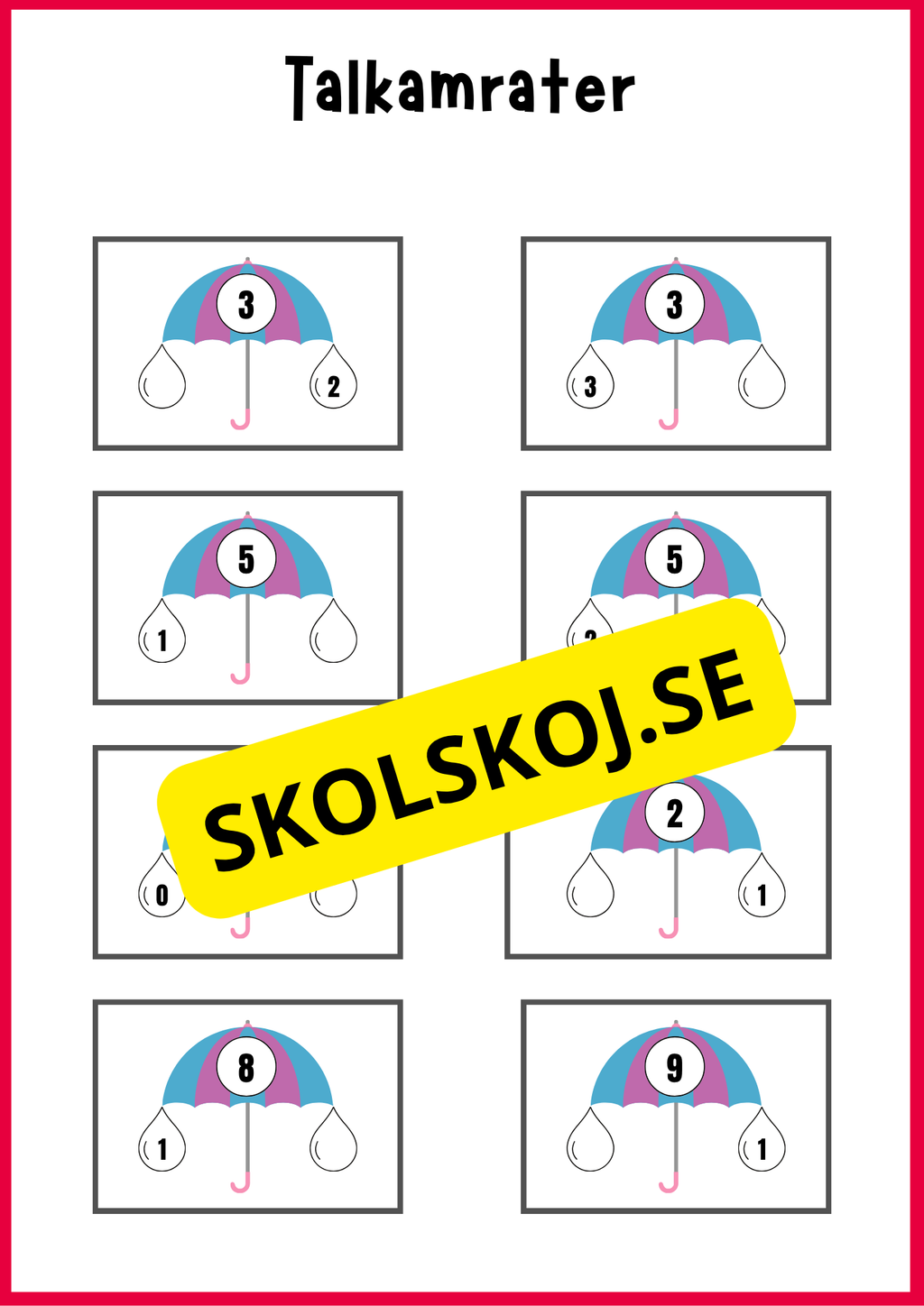 Grundläggande matematik med mattekort (344 kort)