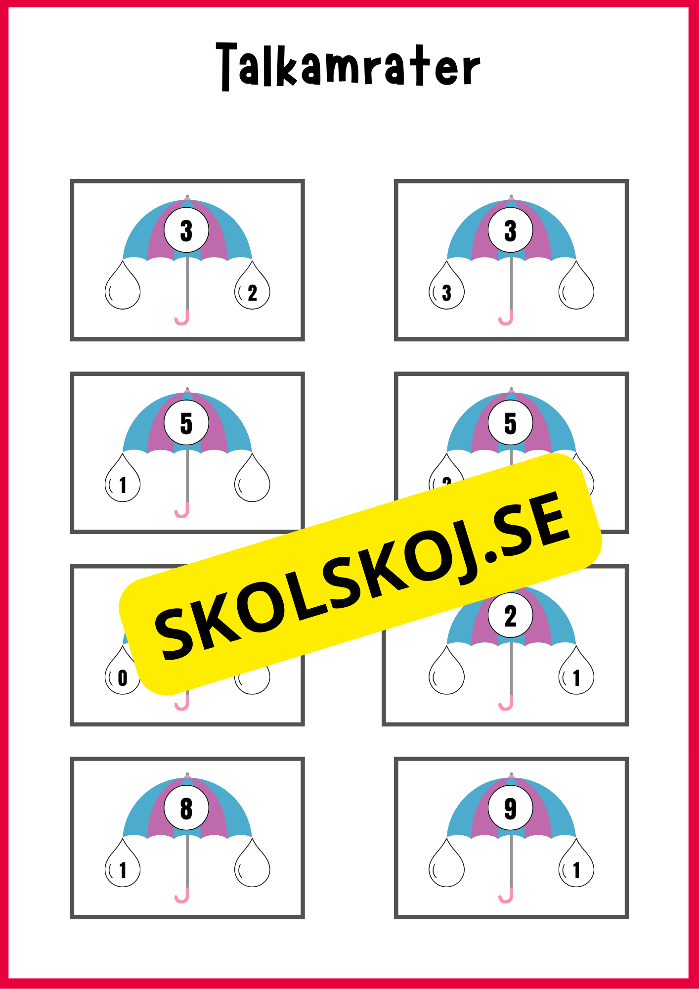 Grundläggande matematik med mattekort (344 kort)