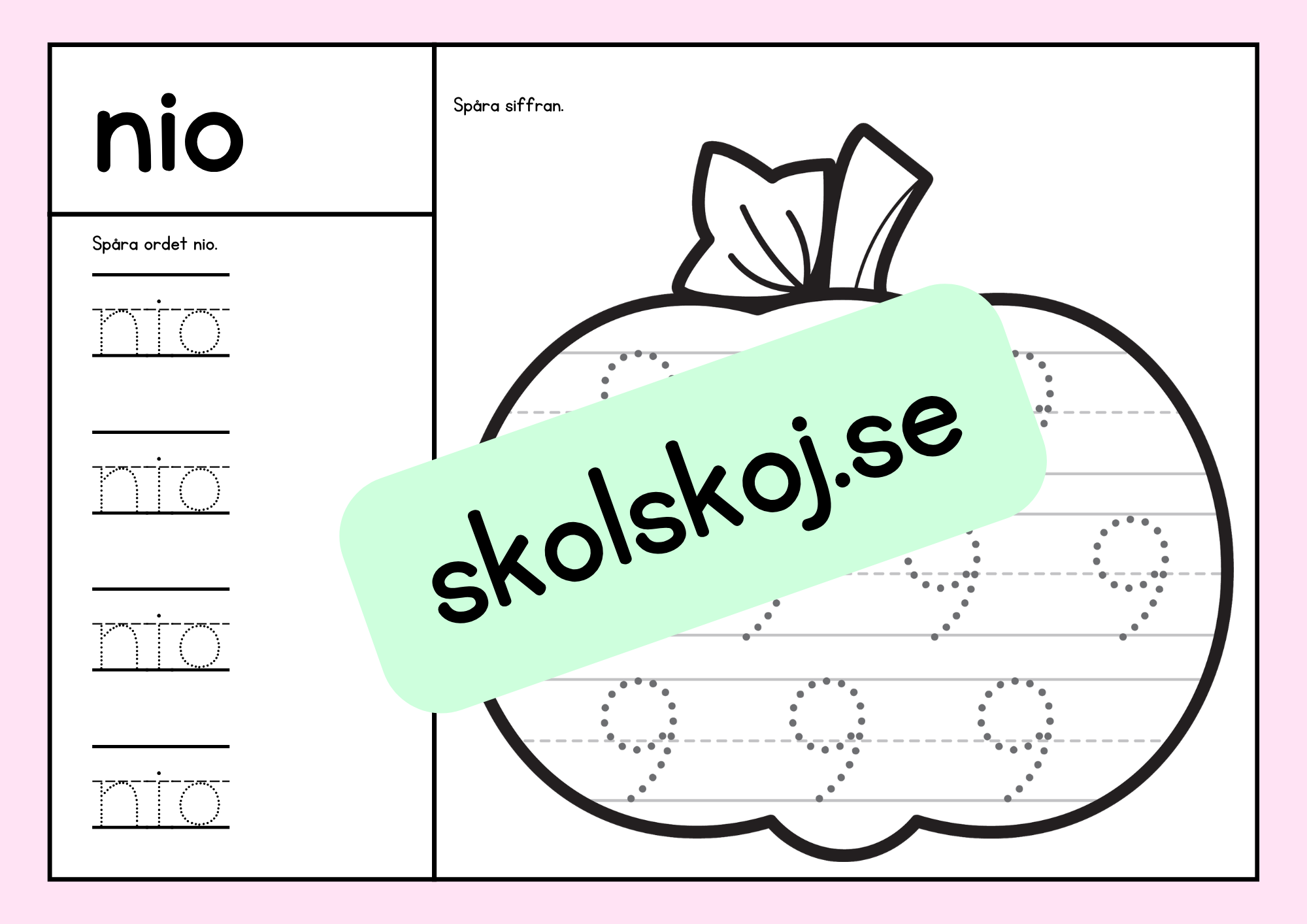 Häfte - Spåra siffror 0 - 10