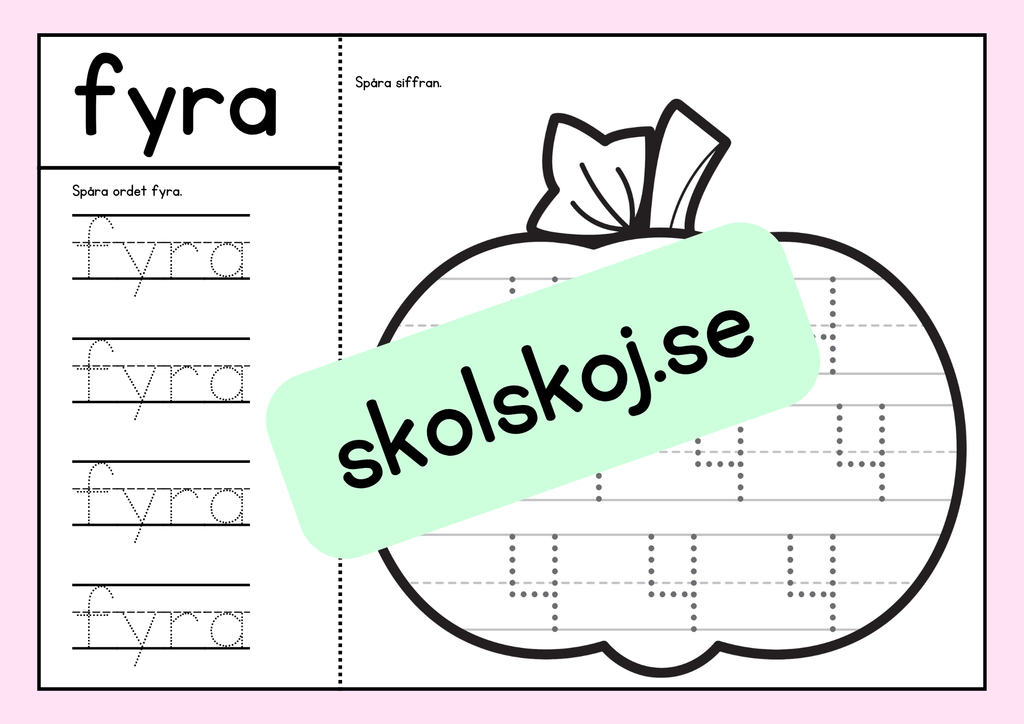 Häfte - Spåra siffror 0 - 10