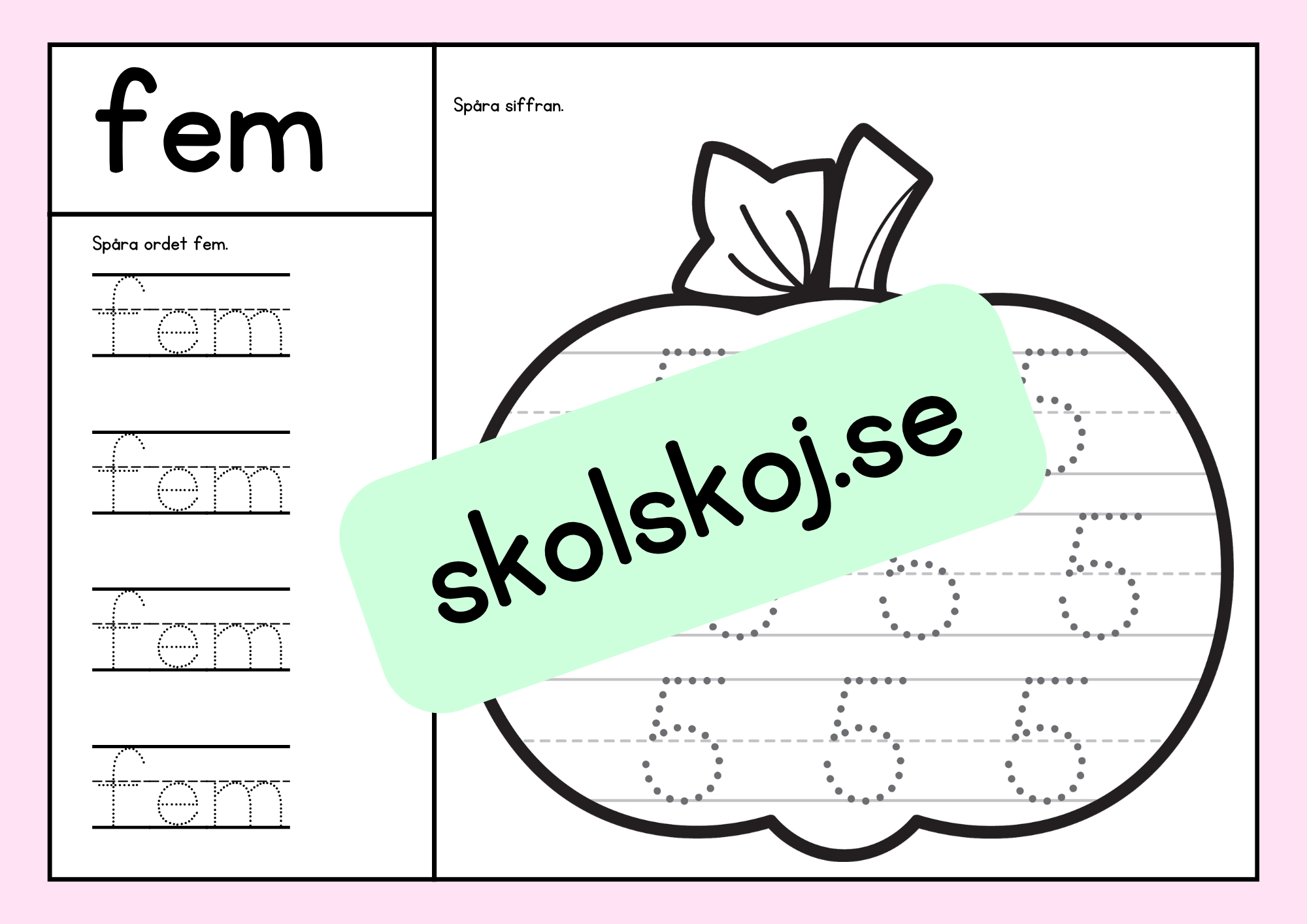 Häfte - Spåra siffror 0 - 10