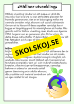 Hållbar utveckling - Årskurs 4 - 6 - Läsförståelse (42 sidor)