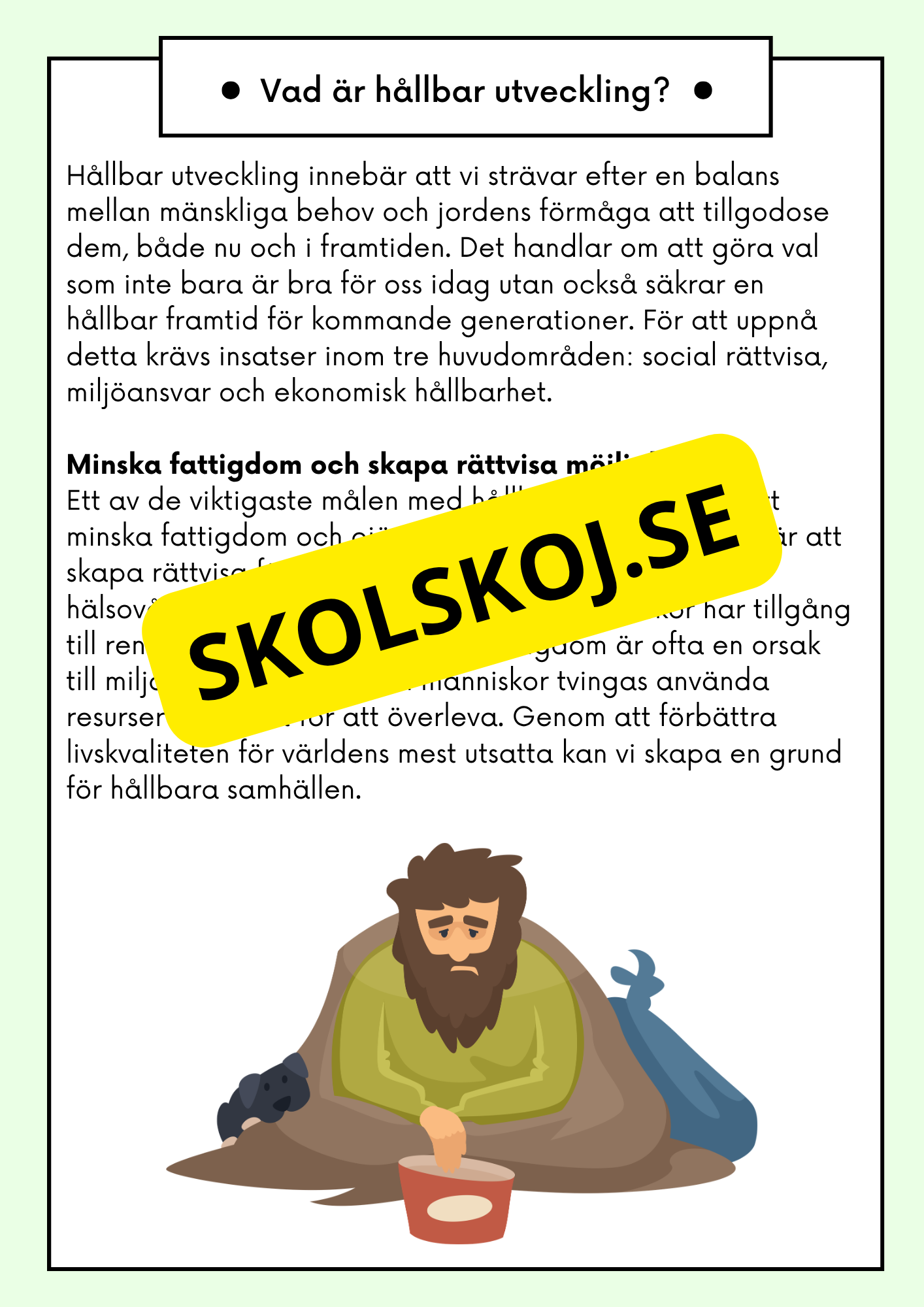 Hållbar utveckling - Årskurs 4 - 6 - Läsförståelse (42 sidor)