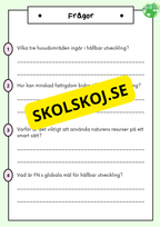 Hållbar utveckling - Årskurs 4 - 6 - Läsförståelse (42 sidor)