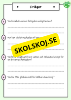 Hållbar utveckling - Årskurs 4 - 6 - Läsförståelse (42 sidor)