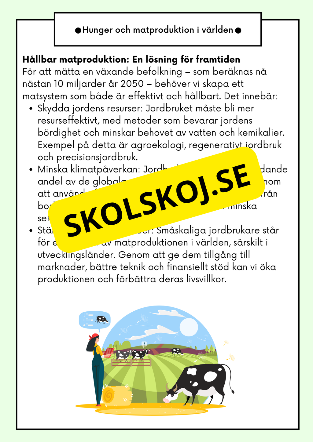 Hållbar utveckling - Årskurs 4 - 6 - Läsförståelse (42 sidor)