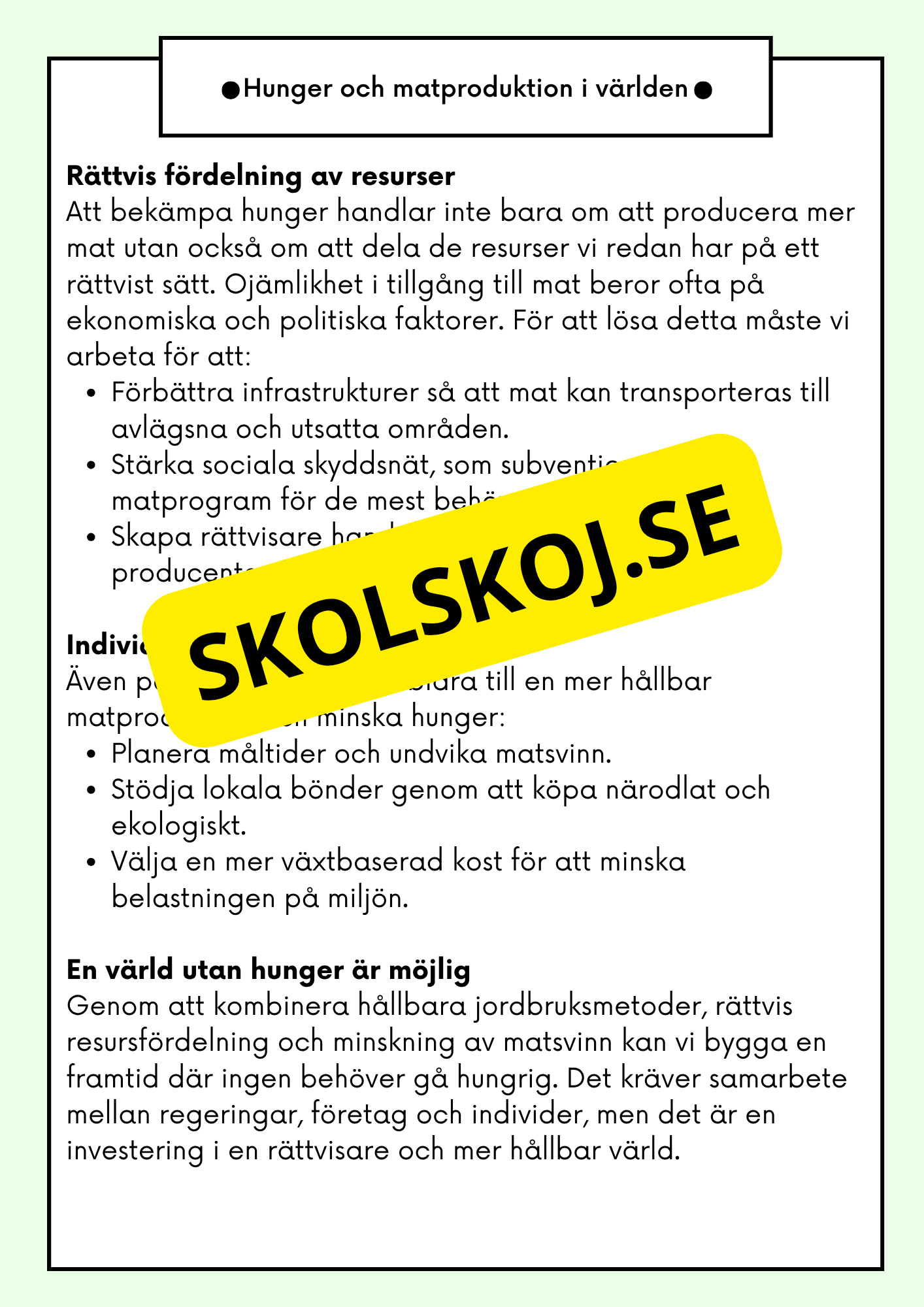 Hållbar utveckling - Årskurs 4 - 6 - Läsförståelse (42 sidor)