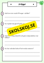 Hållbar utveckling - Årskurs 4 - 6 - Läsförståelse (42 sidor)
