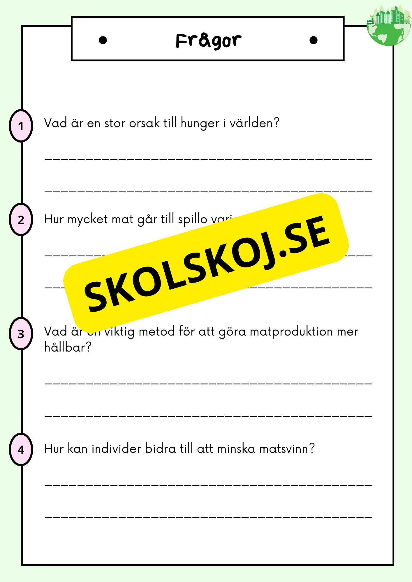 Hållbar utveckling - Årskurs 4 - 6 - Läsförståelse (42 sidor)