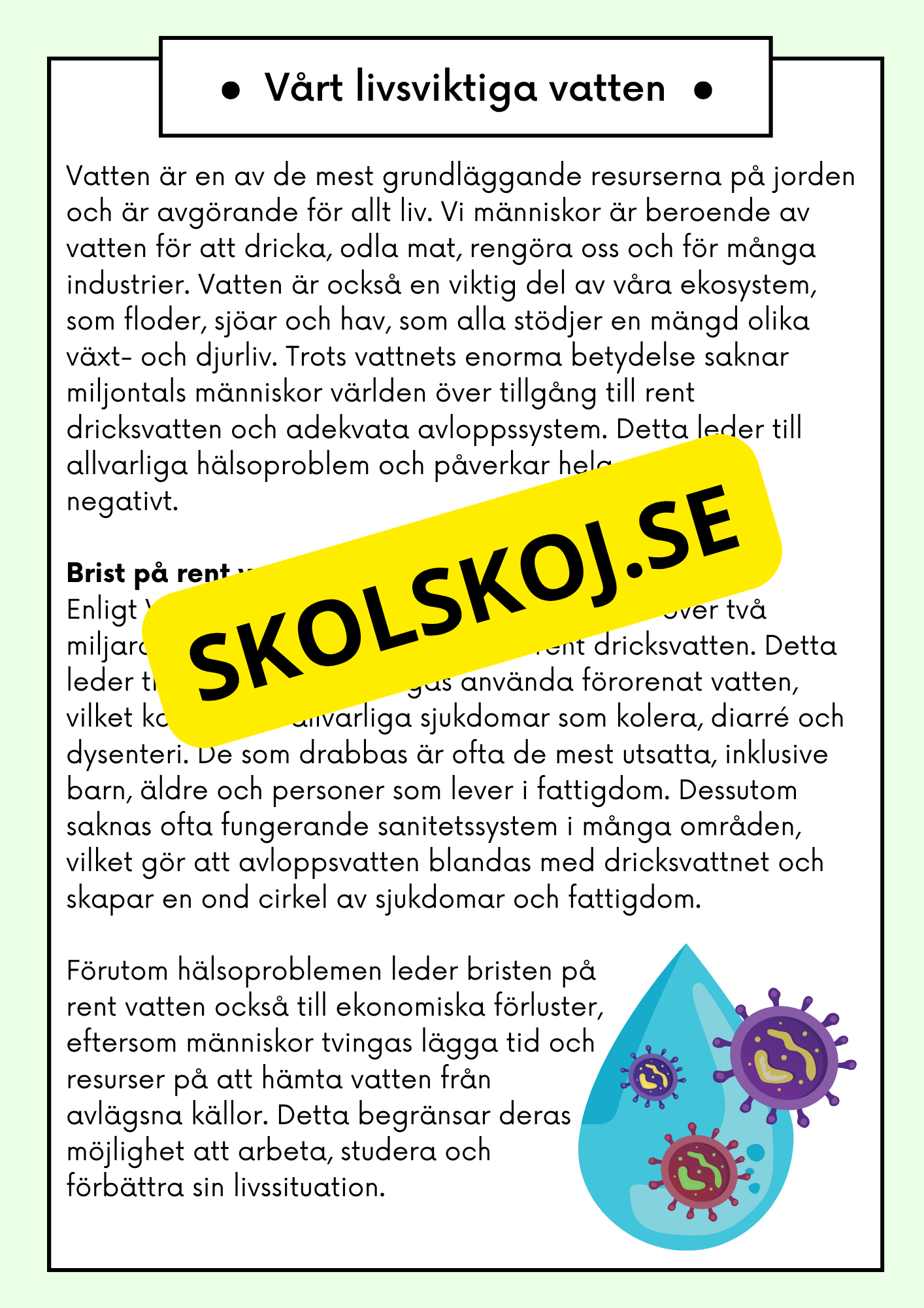 Hållbar utveckling - Årskurs 4 - 6 - Läsförståelse (42 sidor)