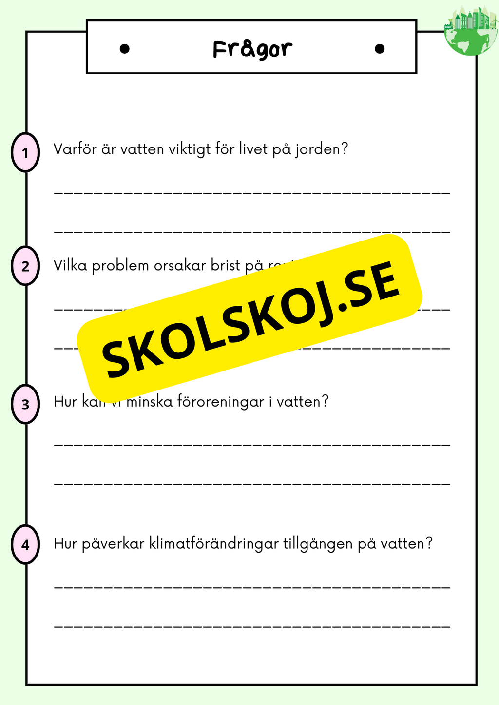 Hållbar utveckling - Årskurs 4 - 6 - Läsförståelse (42 sidor)