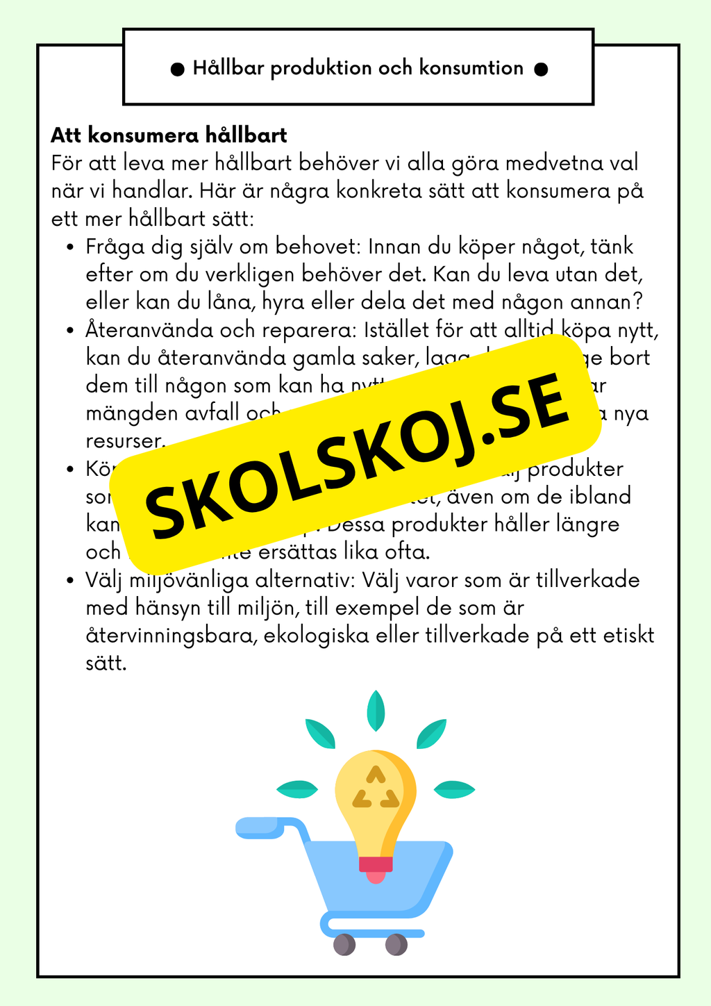 Hållbar utveckling - Årskurs 4 - 6 - Läsförståelse (42 sidor)