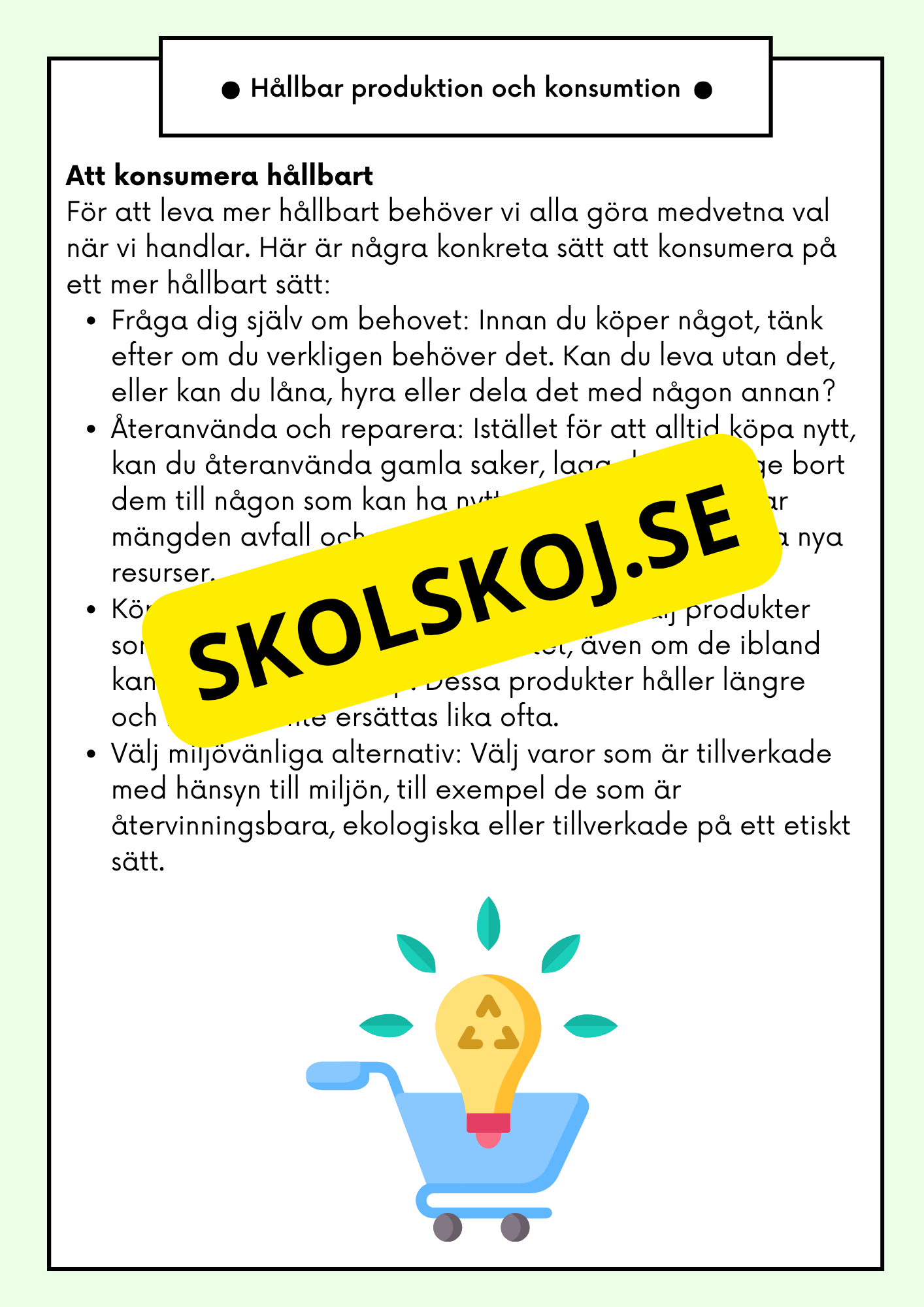 Hållbar utveckling - Årskurs 4 - 6 - Läsförståelse (42 sidor)