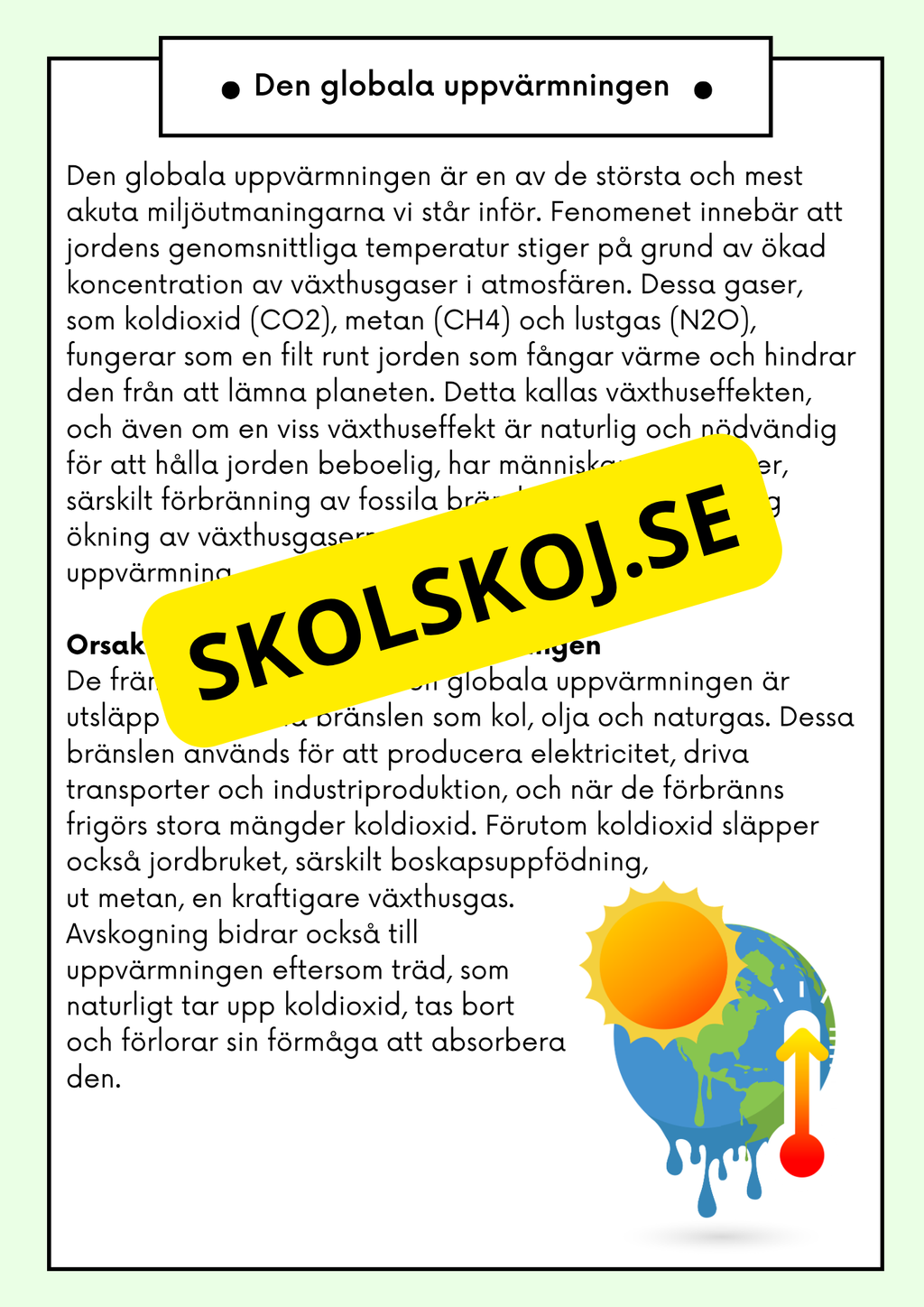 Hållbar utveckling - Årskurs 4 - 6 - Läsförståelse (42 sidor)
