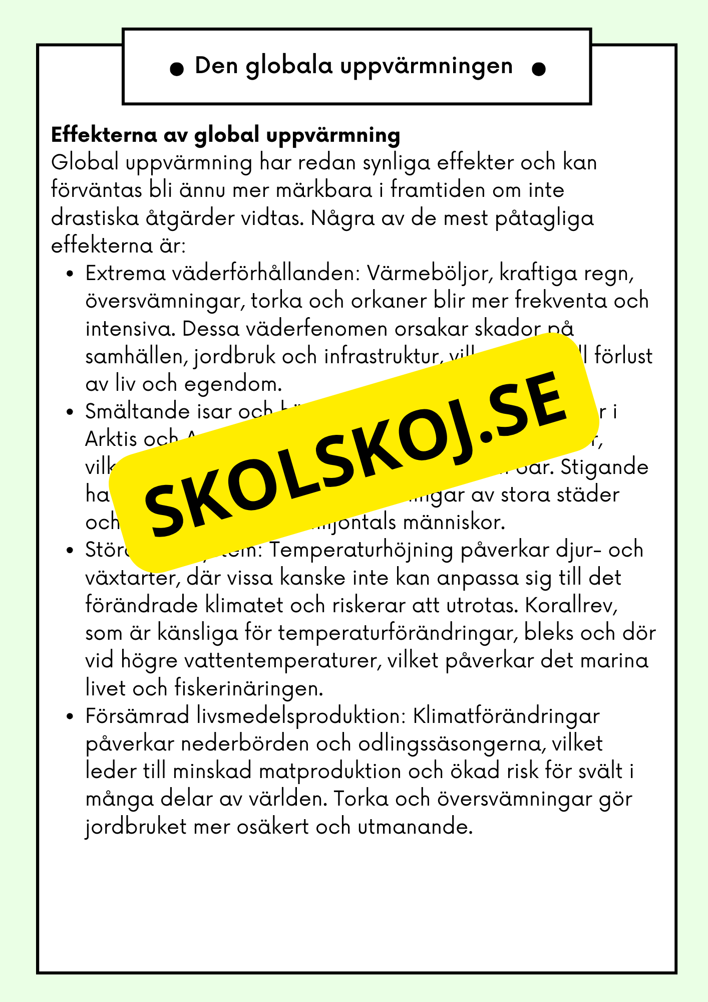 Hållbar utveckling - Årskurs 4 - 6 - Läsförståelse (42 sidor)