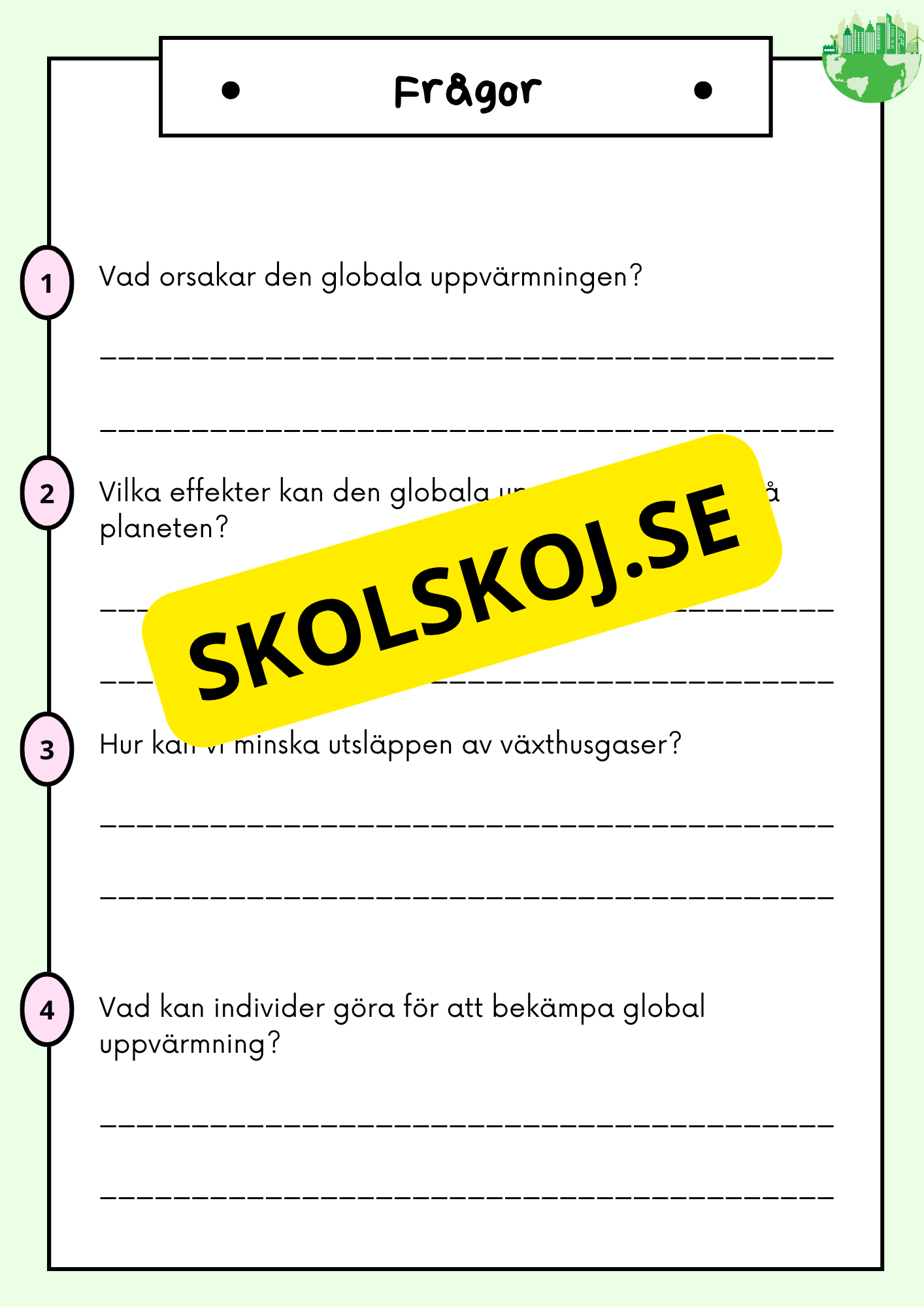 Hållbar utveckling - Årskurs 4 - 6 - Läsförståelse (42 sidor)