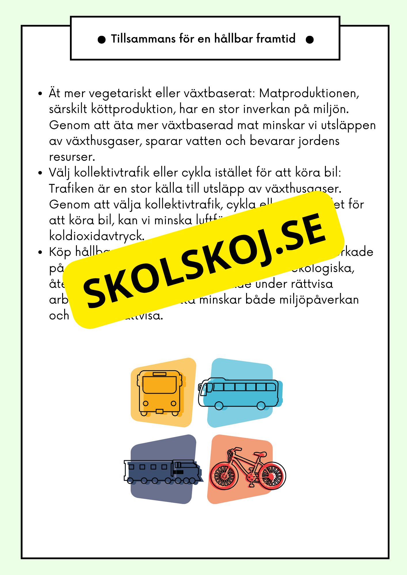 Hållbar utveckling - Årskurs 4 - 6 - Läsförståelse (42 sidor)