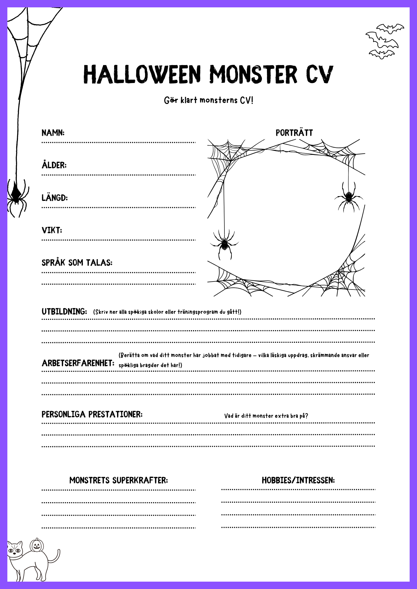 Halloween monster CV