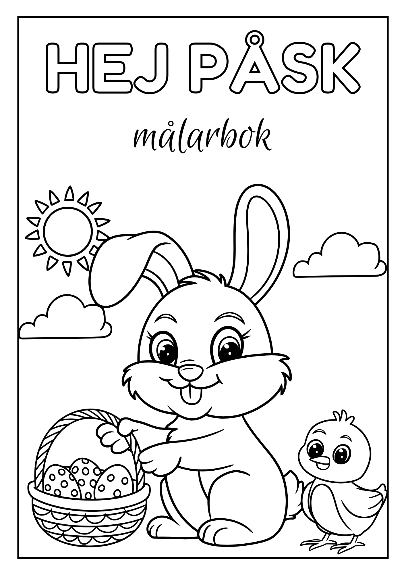 Hej påsk - Målarbok