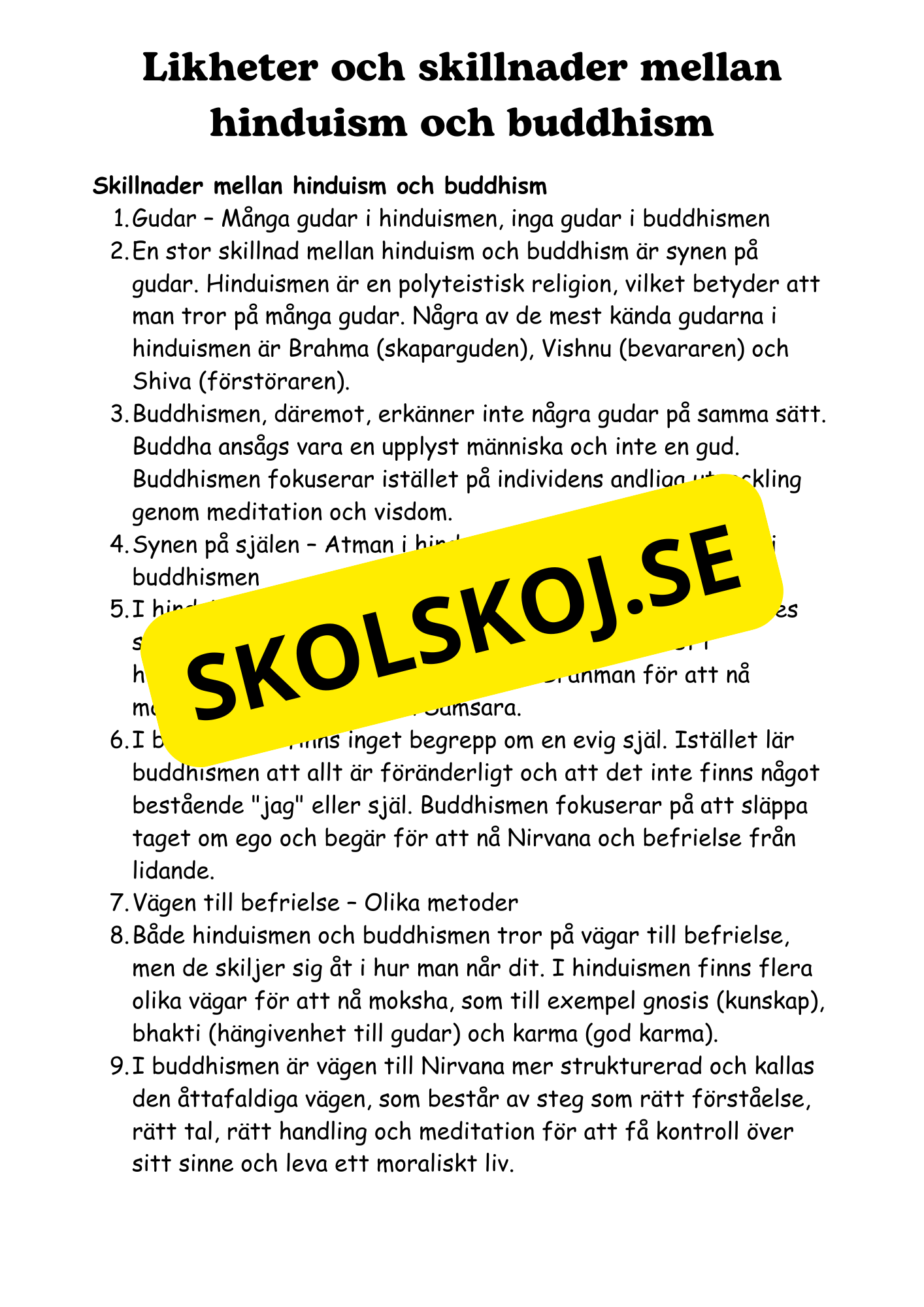 Hinduism och Buddhism - Årskurs 4 - 6
