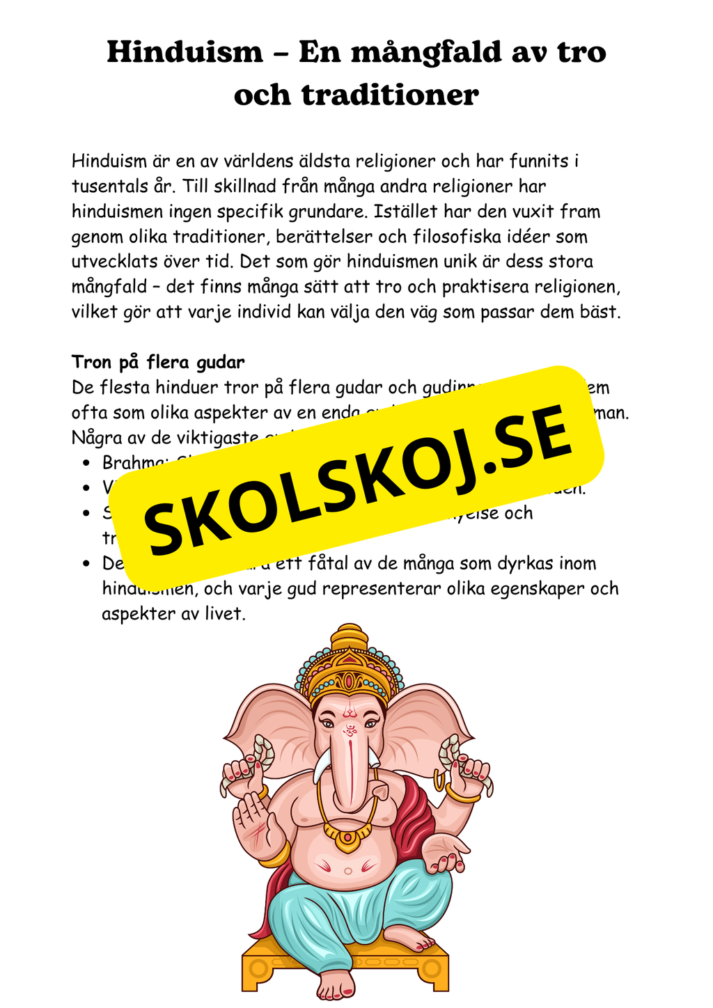 Hinduism och Buddhism - Årskurs 4 - 6