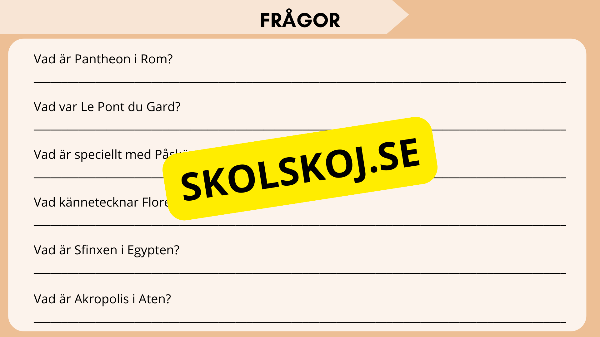 Historiska och kända landmärken - Fakta och frågor