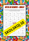 Hitta en kompis – Bingo