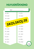 Huvudräkning årskurs - Fem olika nivåer