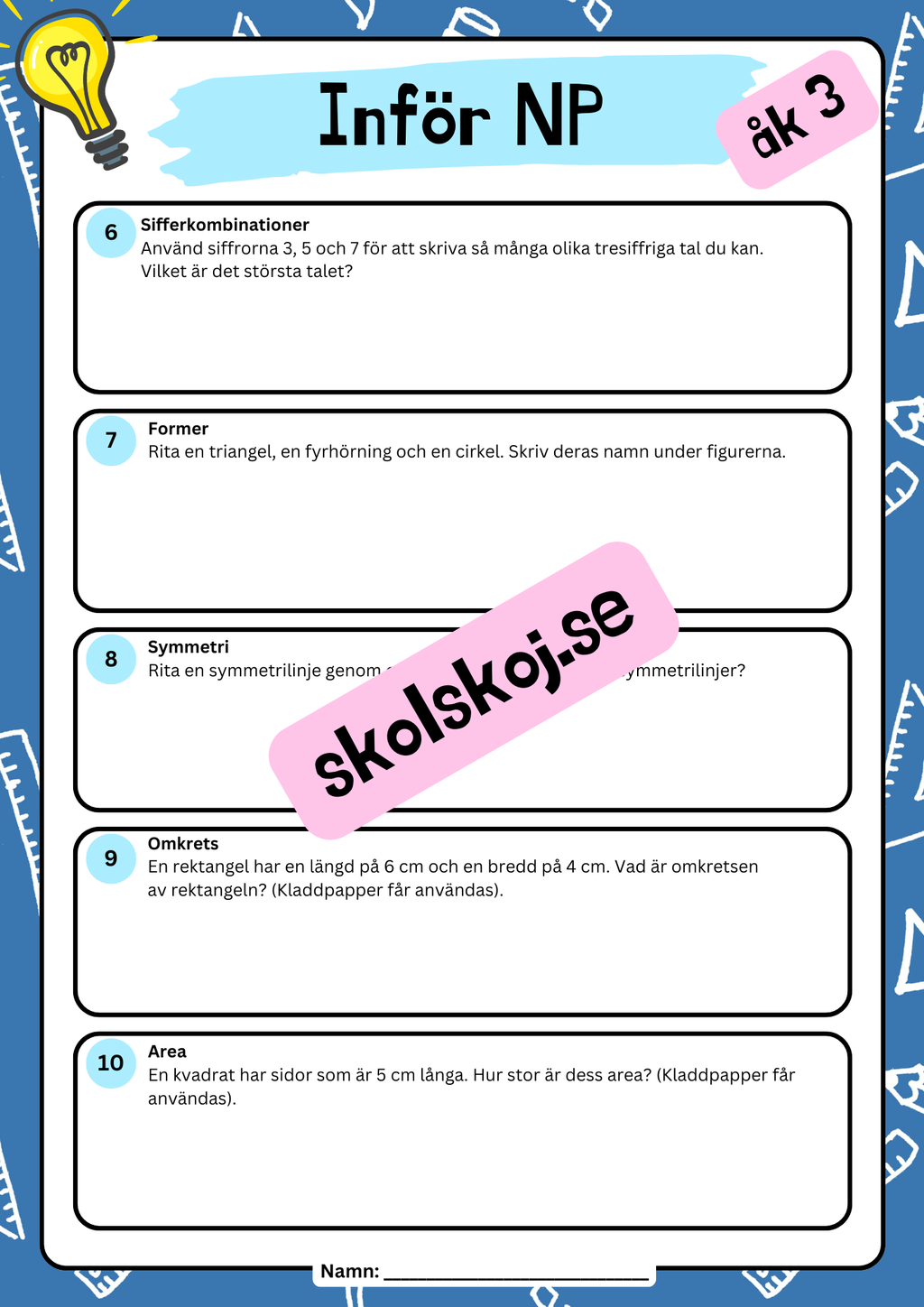 Inför NP matematik - Årskurs 3