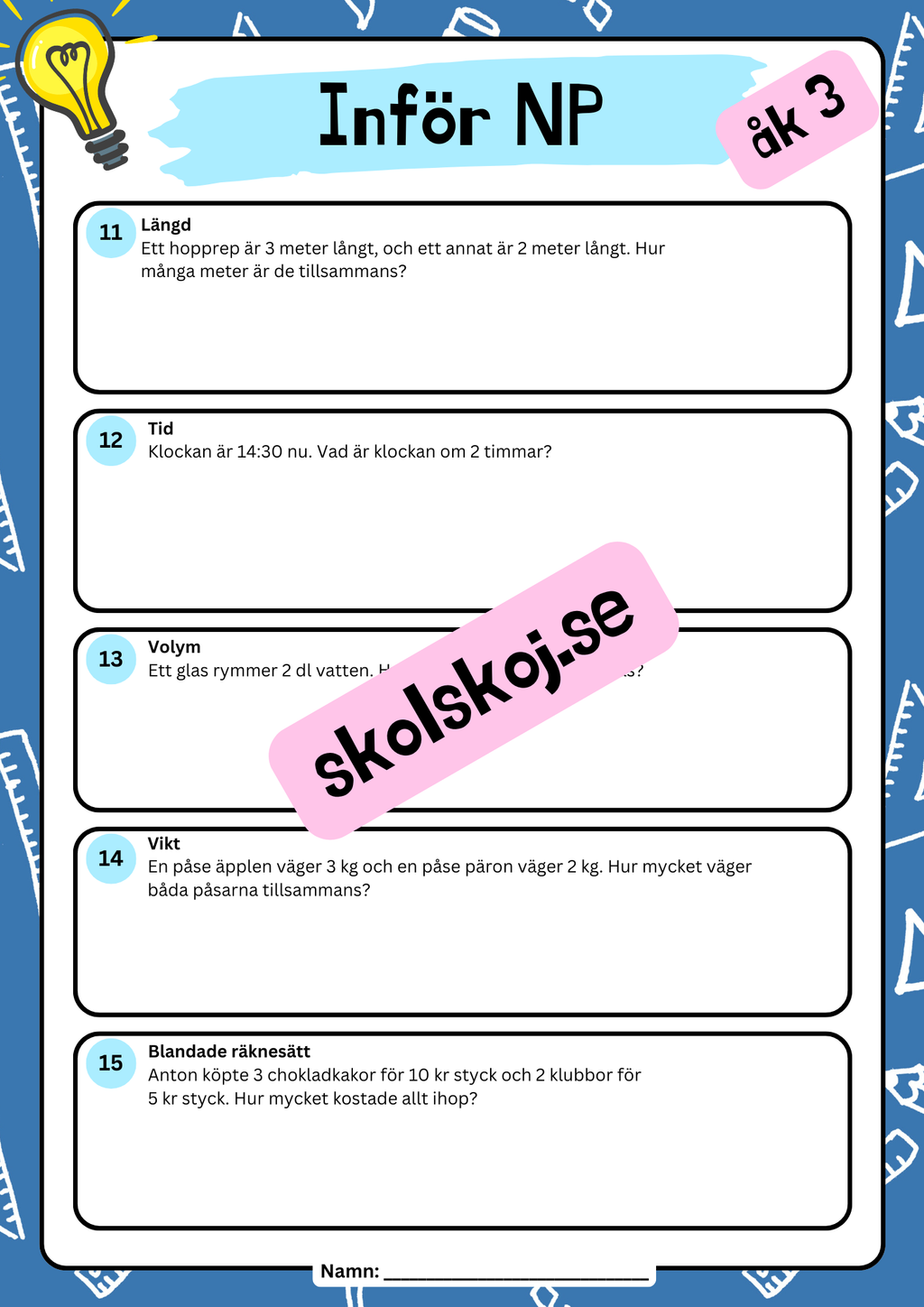 Inför NP matematik - Årskurs 3
