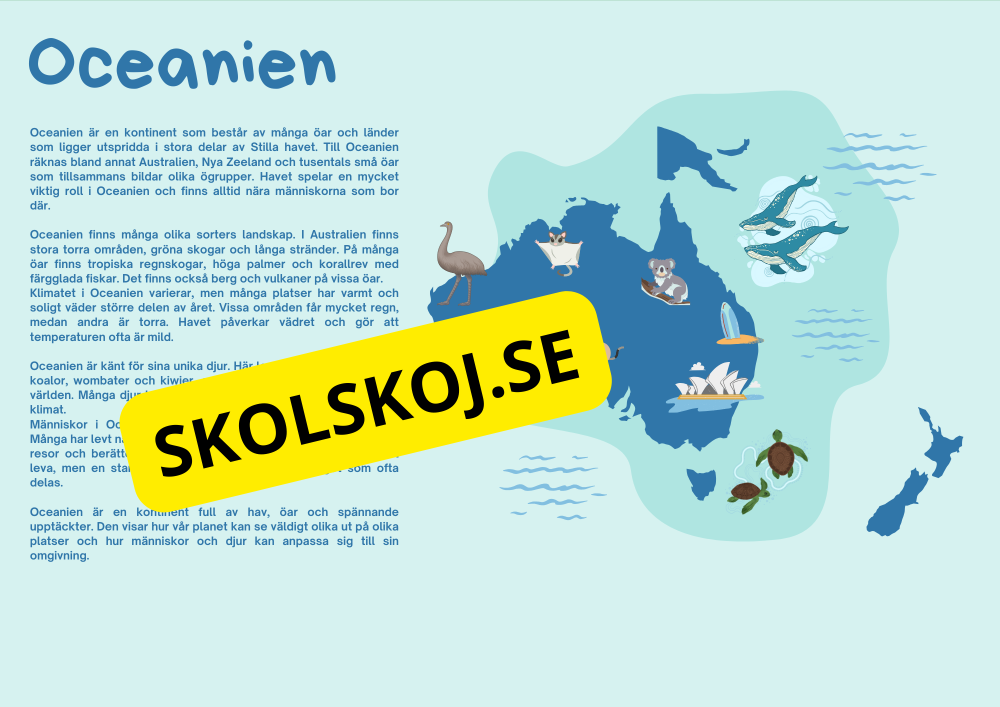 Världens kontinenter - Presentation och frågor