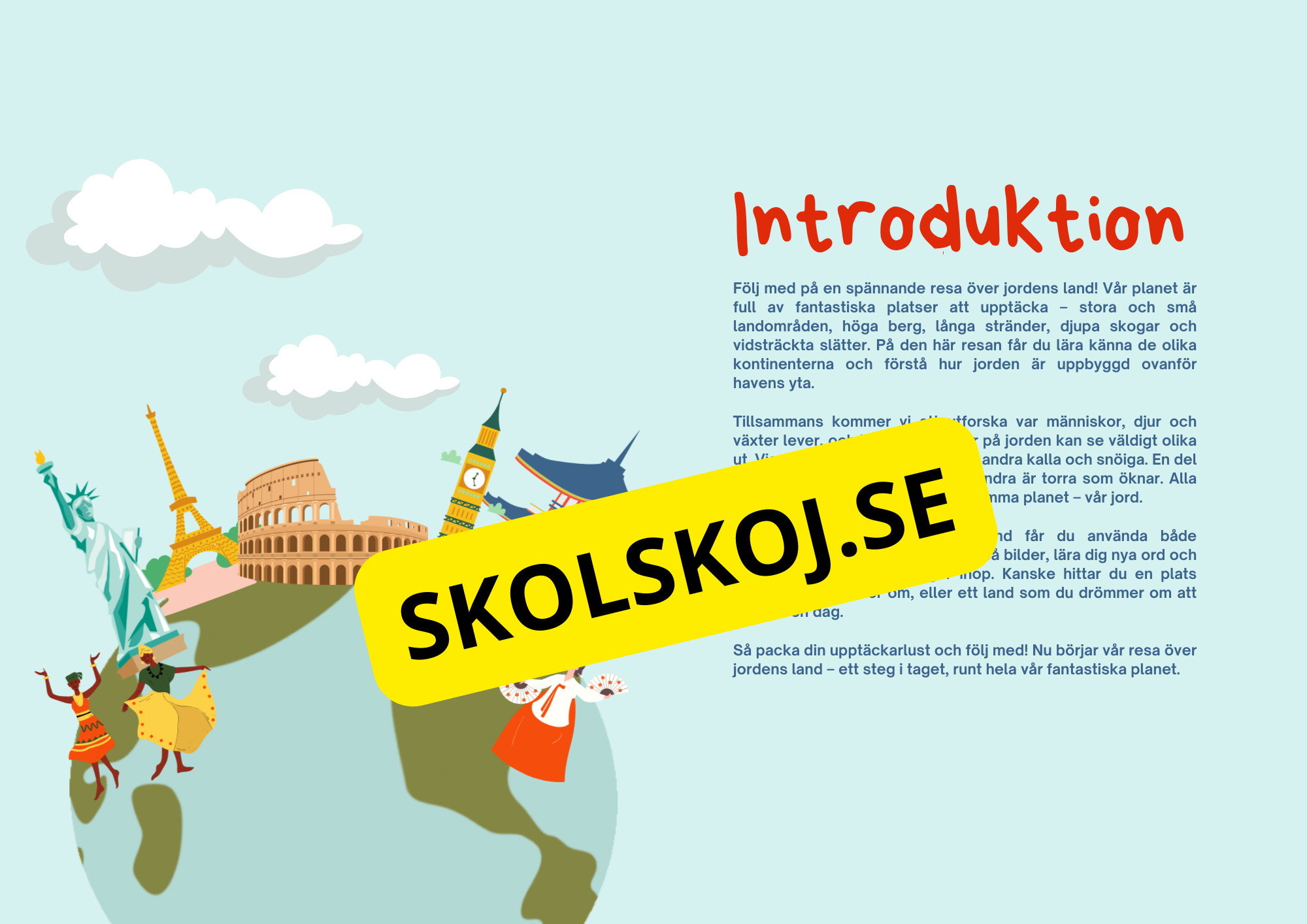 Världens kontinenter - Presentation och frågor