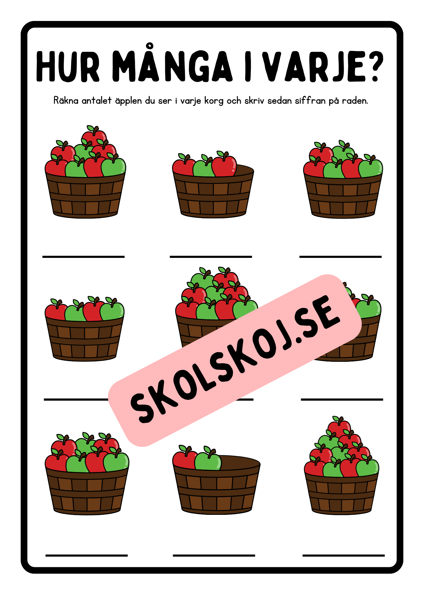 Jag kan mina siffror - Tema äpplen