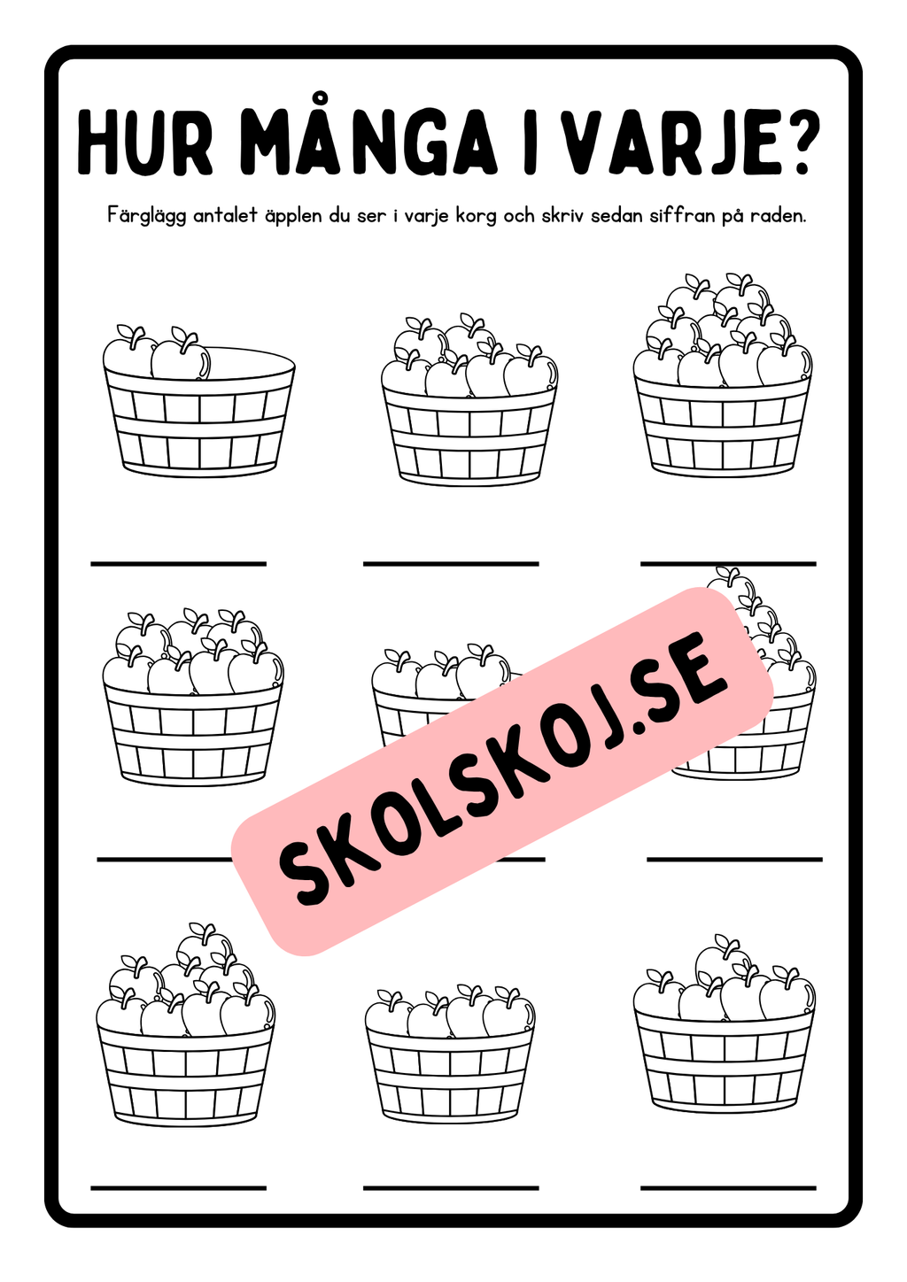 Jag kan mina siffror - Tema äpplen