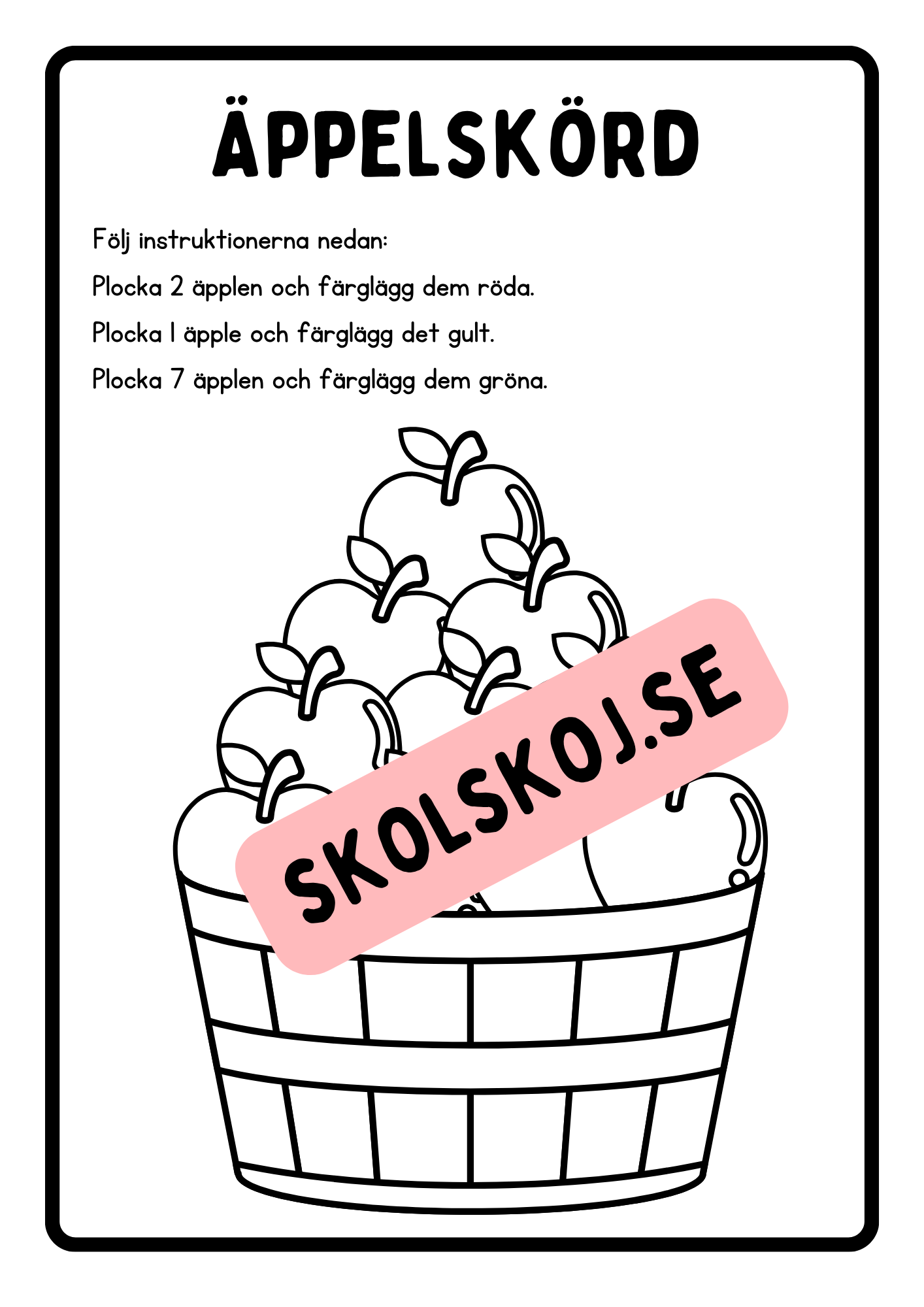 Jag kan mina siffror - Tema äpplen