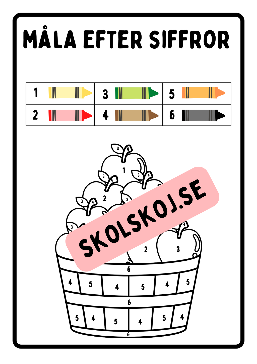Jag kan mina siffror - Tema äpplen