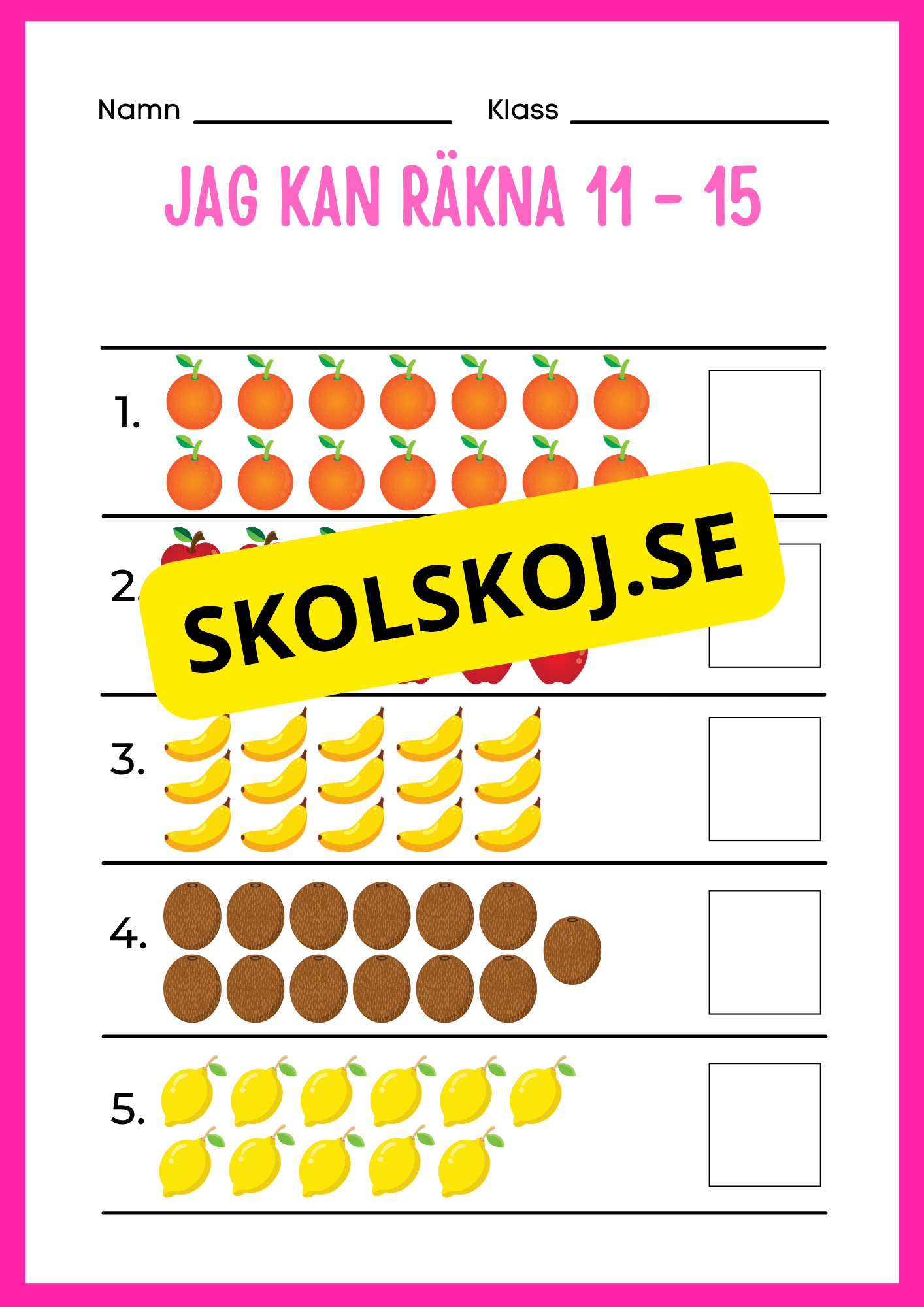 Jag kan räkna 1 - 20